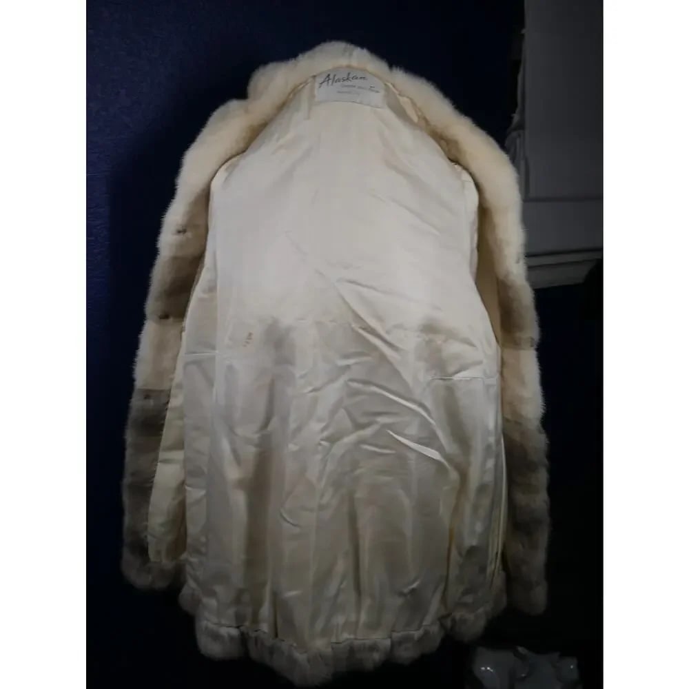 Gorgeous Designer Grosvenor Pearl & Sapphire Ombre Degrade Mink Fur Coat Jacket - 5