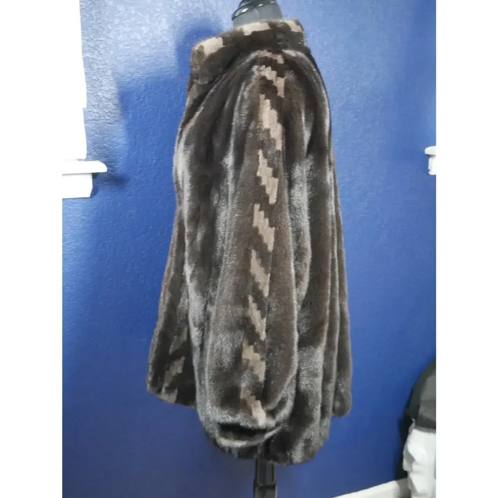 Stunning Black & Blue Iris Gray Mink Fur Coat Jacket Unisex Men or Women - 3