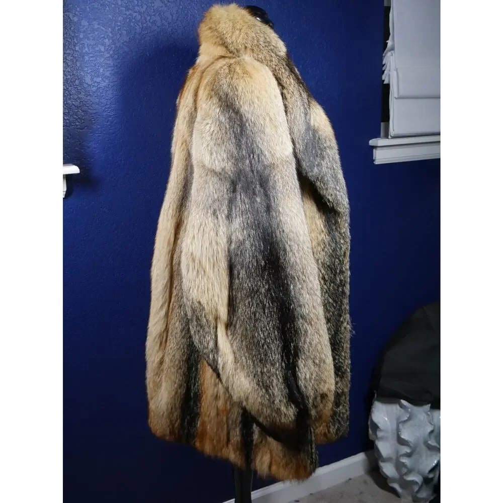 Amazing American Plains Fox Fur Coat Jacket Unisex! - 4