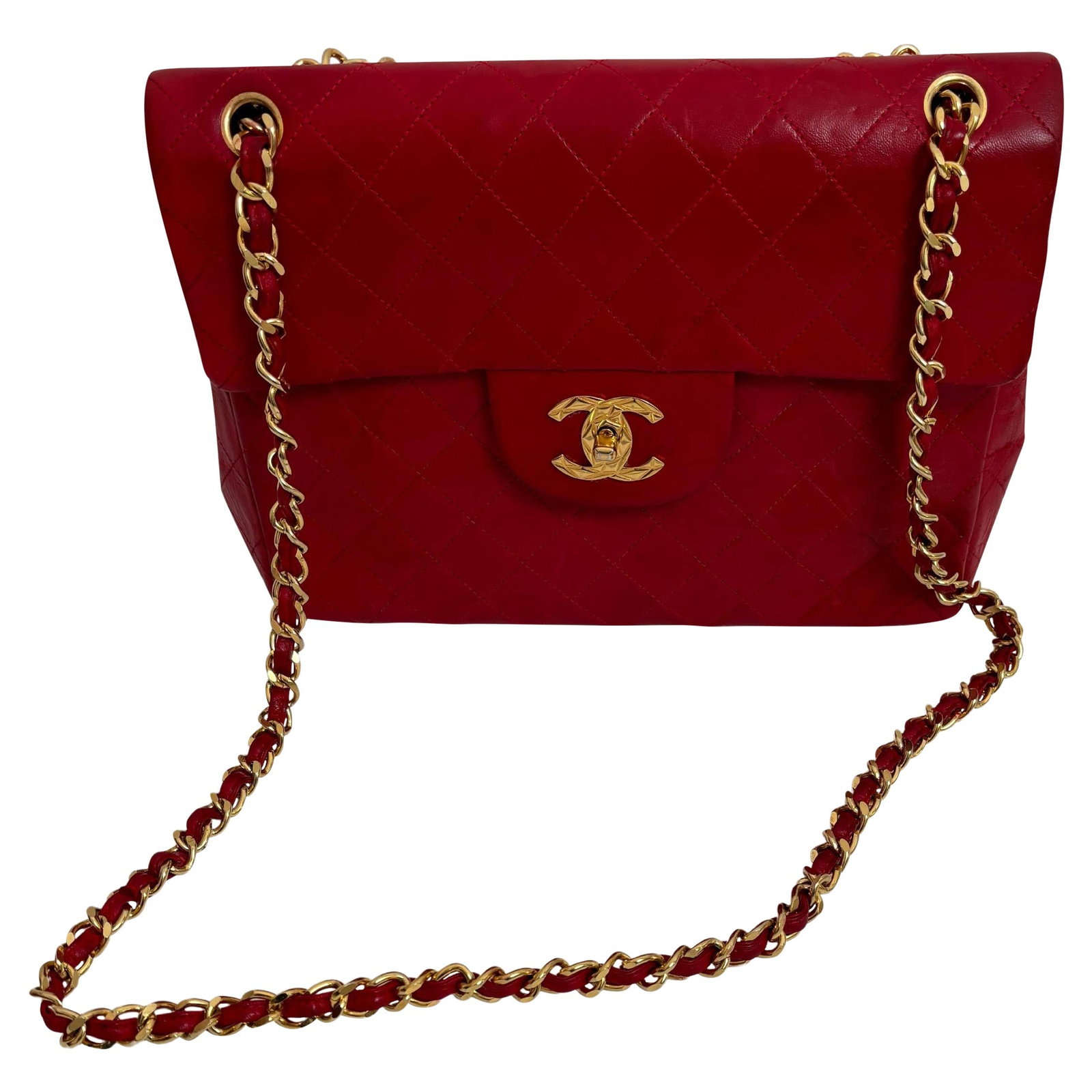 Chanel Vintage 1980s Large Quilted Lambskin Crossbody Bag with CC Lock - 7