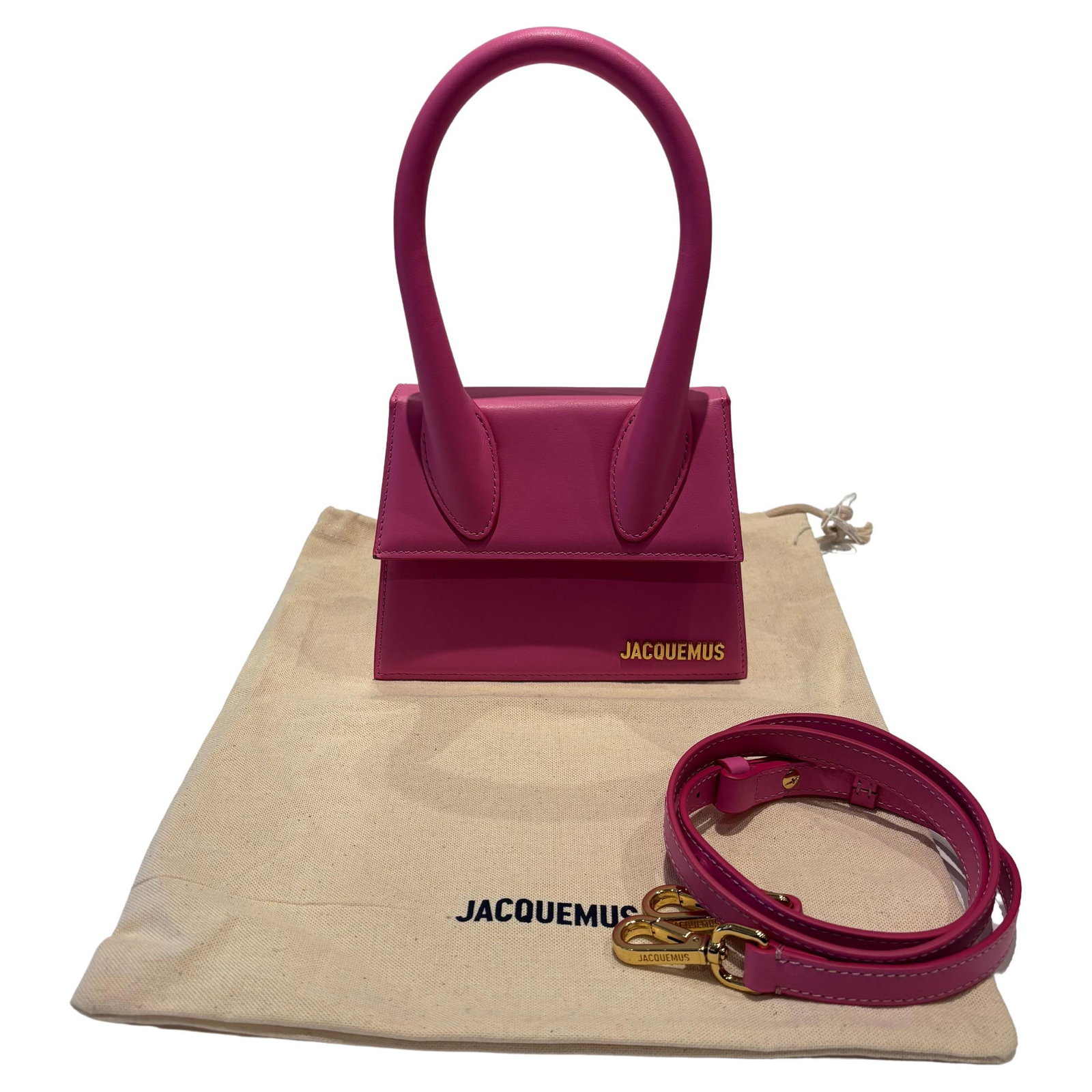 Jacquemus Chiquita Moyen Pink Crossbody Bag with Adjustable Strap, New - 7