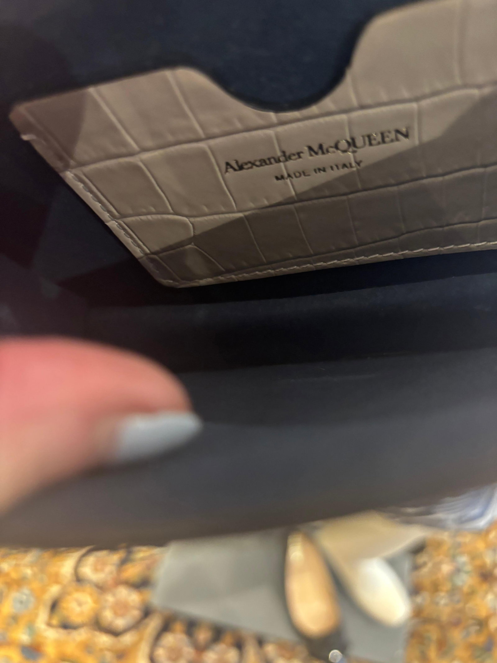 Alexander McQueen Beige Skull Croc Leather Bag. Dust bag included - 3