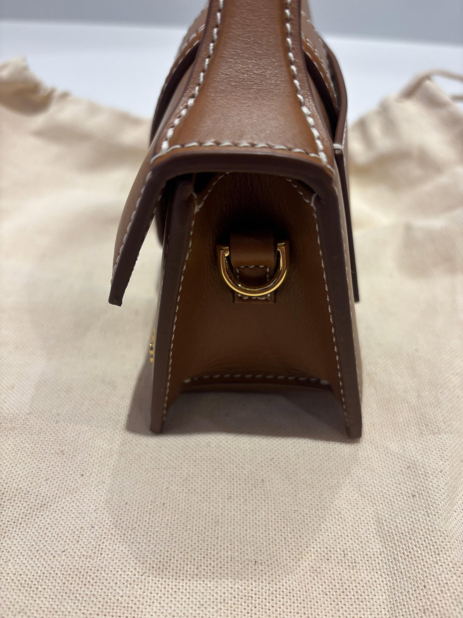 NEW Jacquemus Bambino Mini Light Brown Calf Leather Crossbody Bag - 5