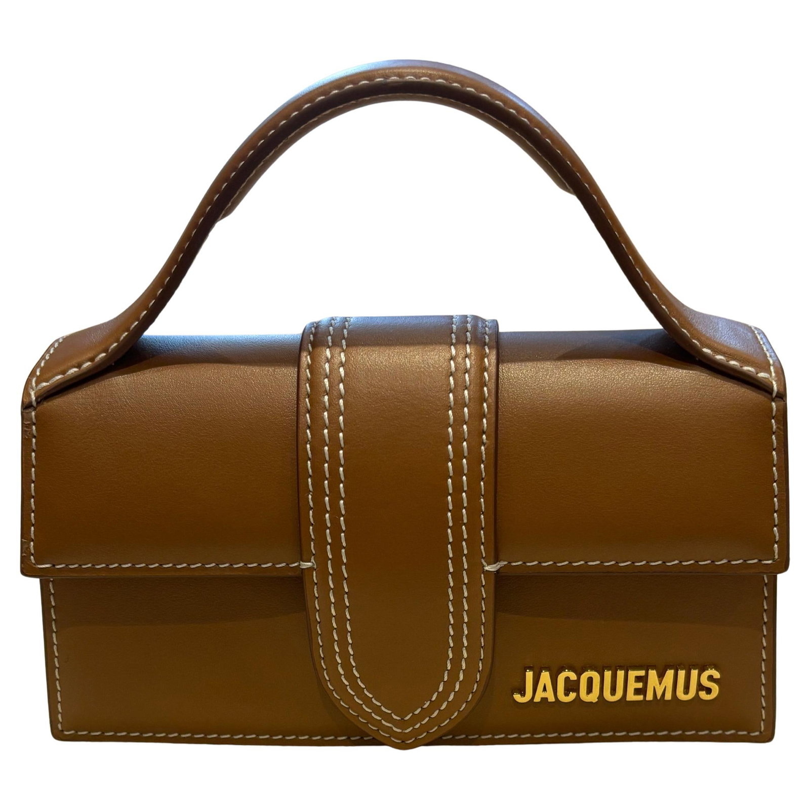 NEW Jacquemus Bambino Mini Light Brown Calf Leather Crossbody Bag - 7