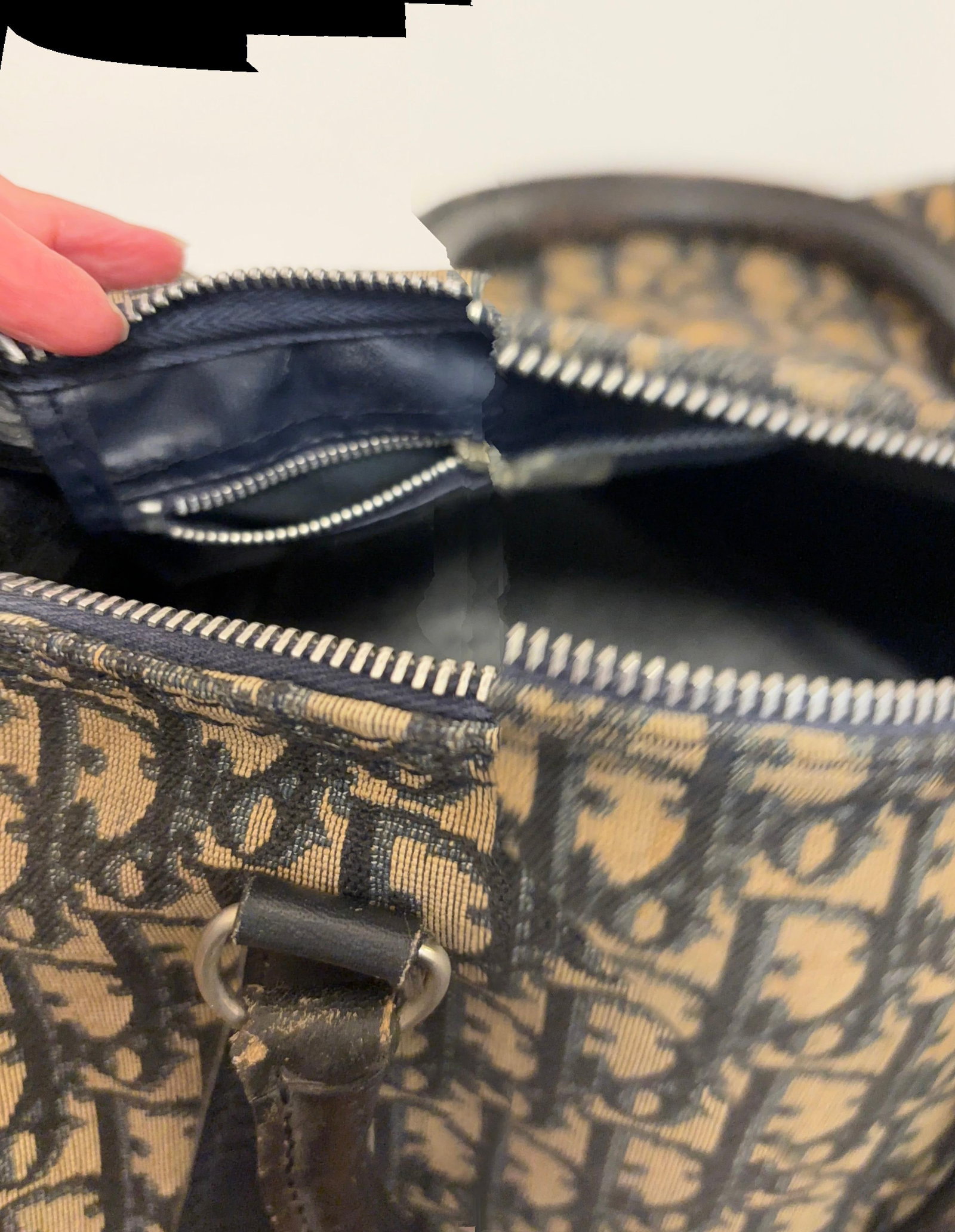 Christian Dior Vintage Trotter Diorissimo Shopper Bag Blue Beige - 3