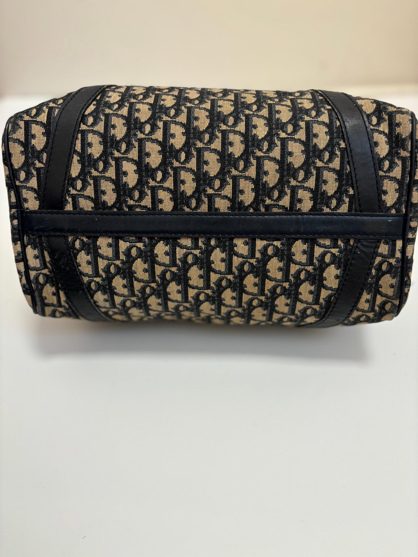 Christian Dior Vintage Trotter Diorissimo Shopper Bag Blue Beige - 8