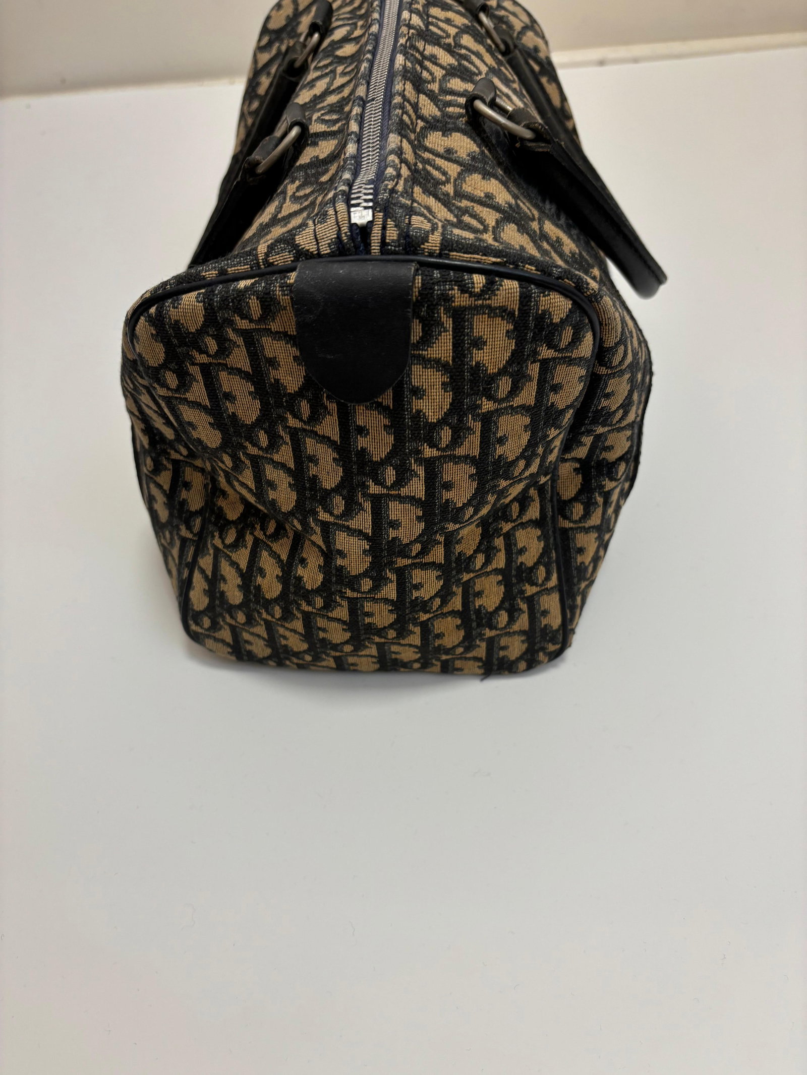 Christian Dior Vintage Trotter Diorissimo Shopper Bag Blue Beige - 9