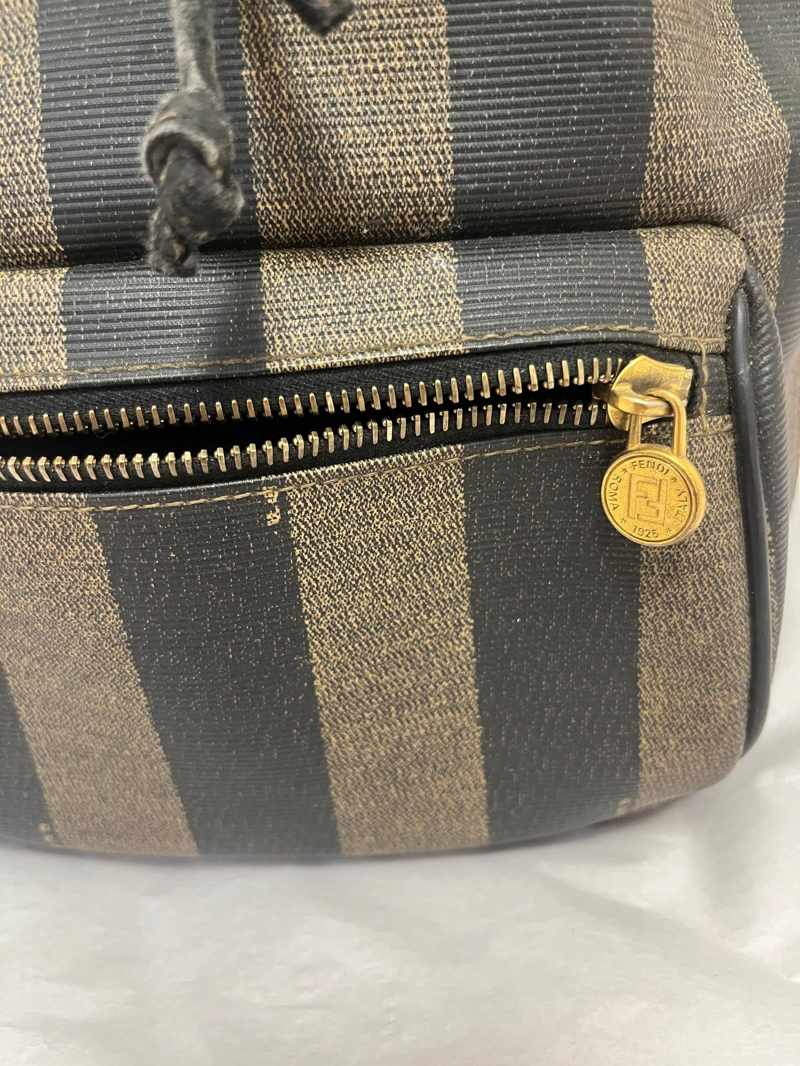 Fendi 1980s Vintage Unisex Monogram Backpack with Gold Accents - 5
