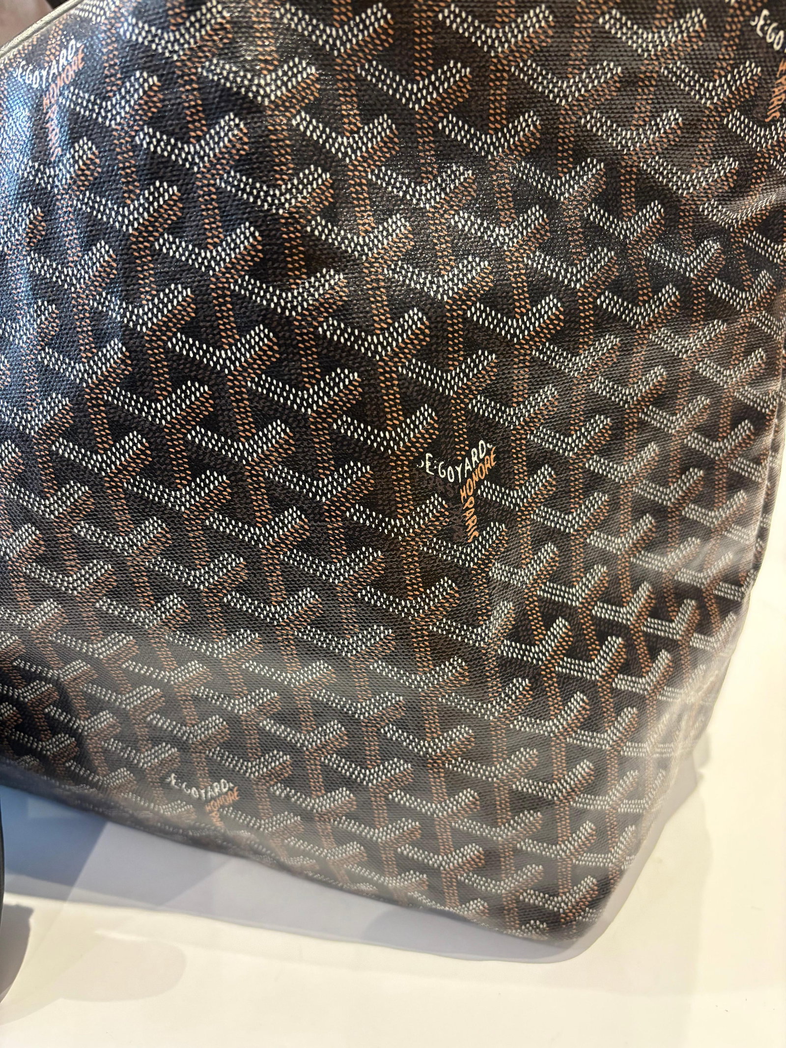 Superb GOYARD Black Canvas Goyardine Saint Louis GM with Dust Cover - 3