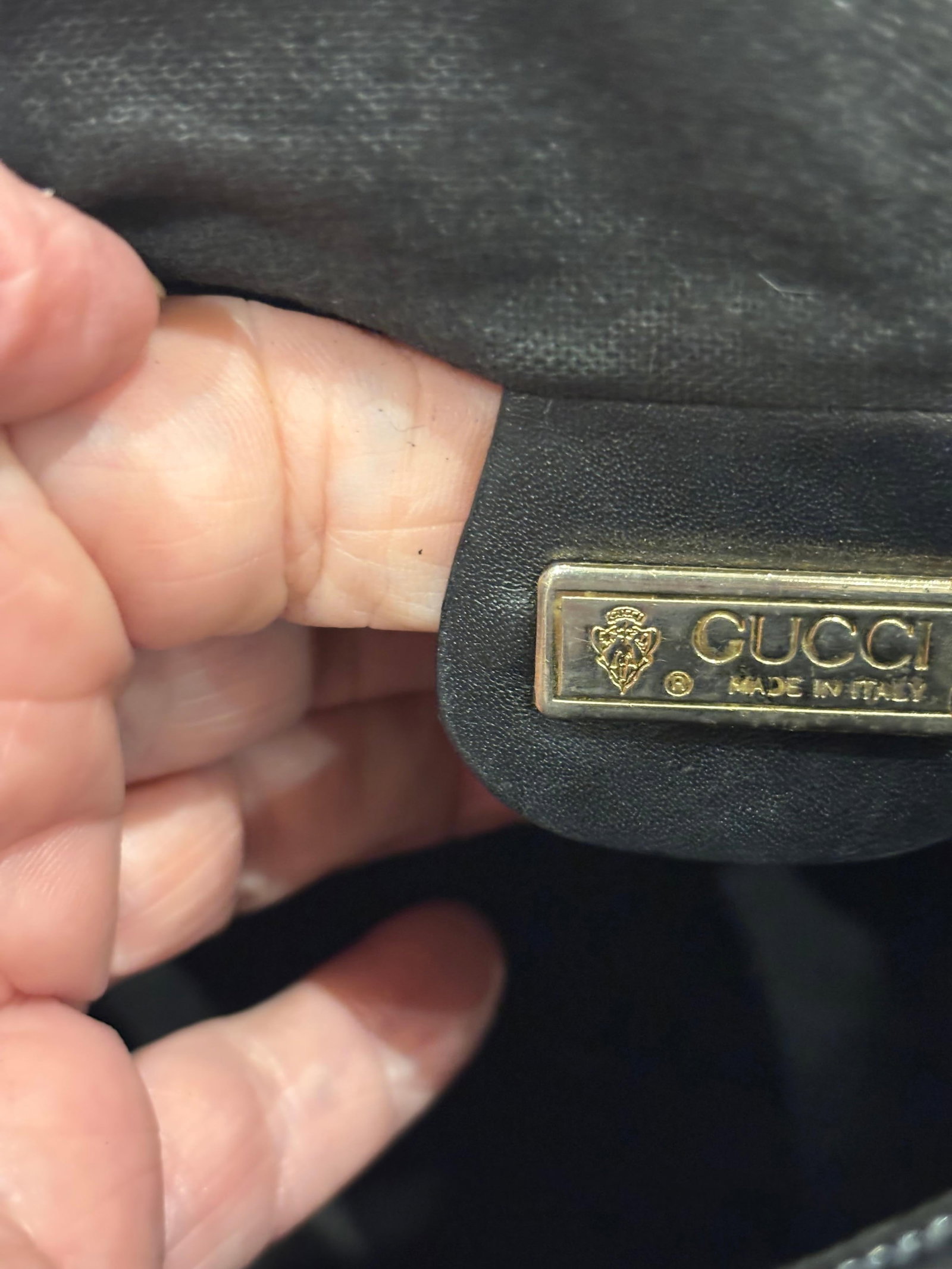 Gucci Vintage Plus Bag Circa Late 1970s Black Canvas Green Red Stripe a Story - 2