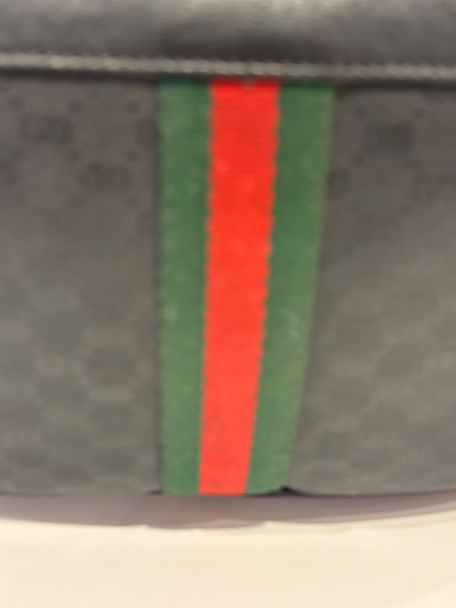 Gucci Vintage Plus Bag Circa Late 1970s Black Canvas Green Red Stripe a Story - 3