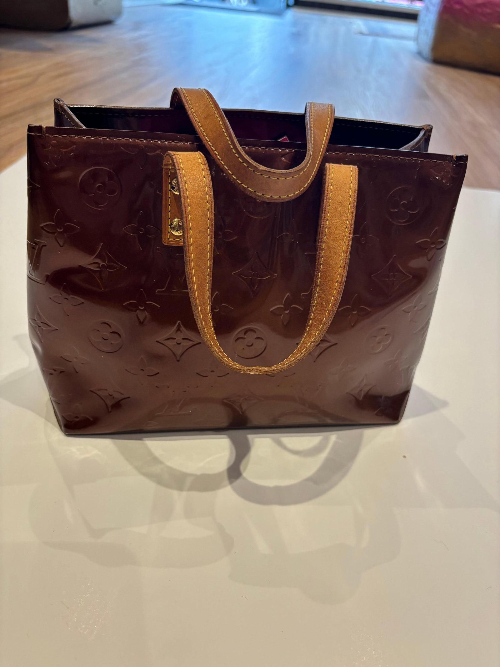 Louis Vuitton 2004 (MI0084) Bronze Monogram Vernis PM Tote Bag - 12