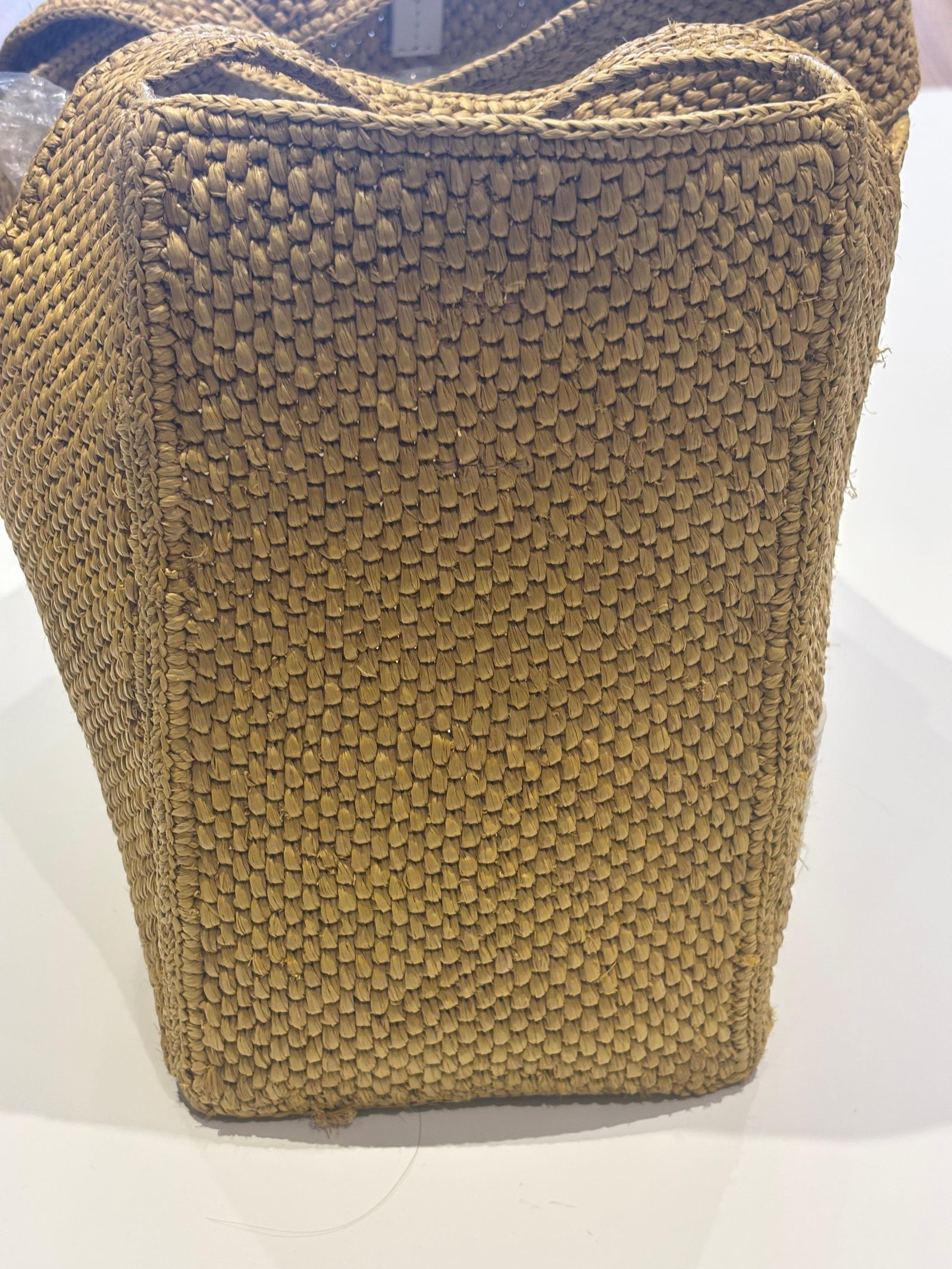 Loewe FONT Citron Yellow Large Handwoven Raffia Tote Bag - 4