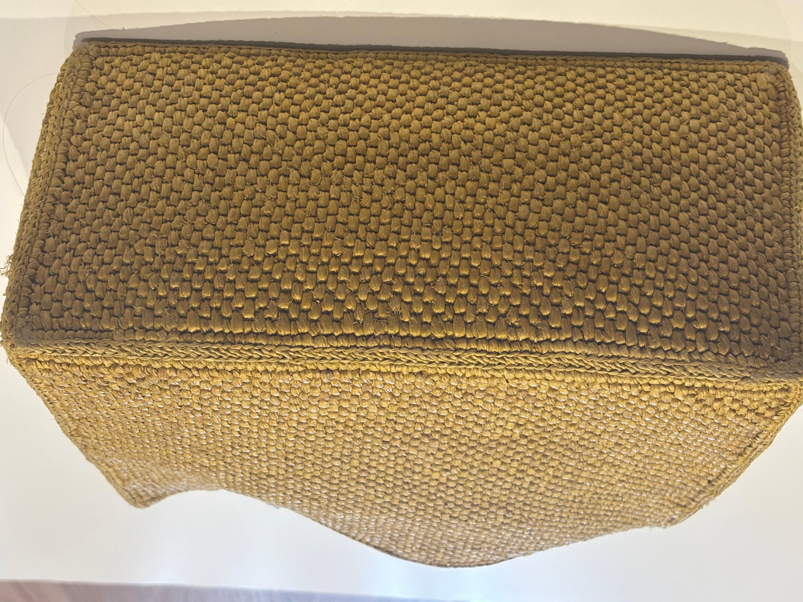 Loewe FONT Citron Yellow Large Handwoven Raffia Tote Bag - 6