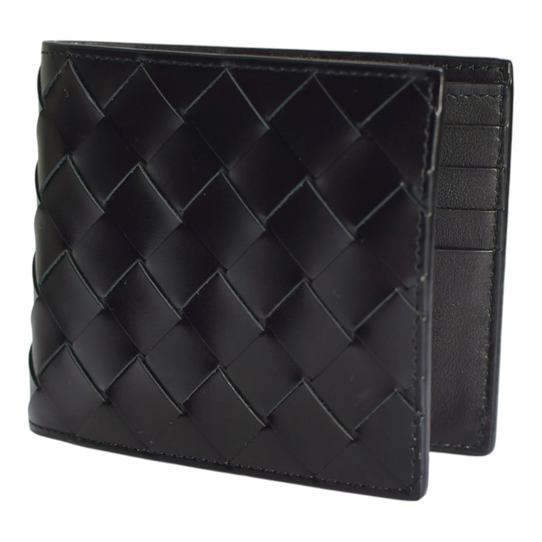 Bottega Veneta Black Intrecciato Leather Bifold Mens Wallet with Box & Dustbag: Title:Bottega Veneta Black Intrecciato Leather Bifold Mens Wallet with Box & Dustbag Description:Miu Miu Beige and Black Leather Wallet Gold hardware Bow Long Envelope <