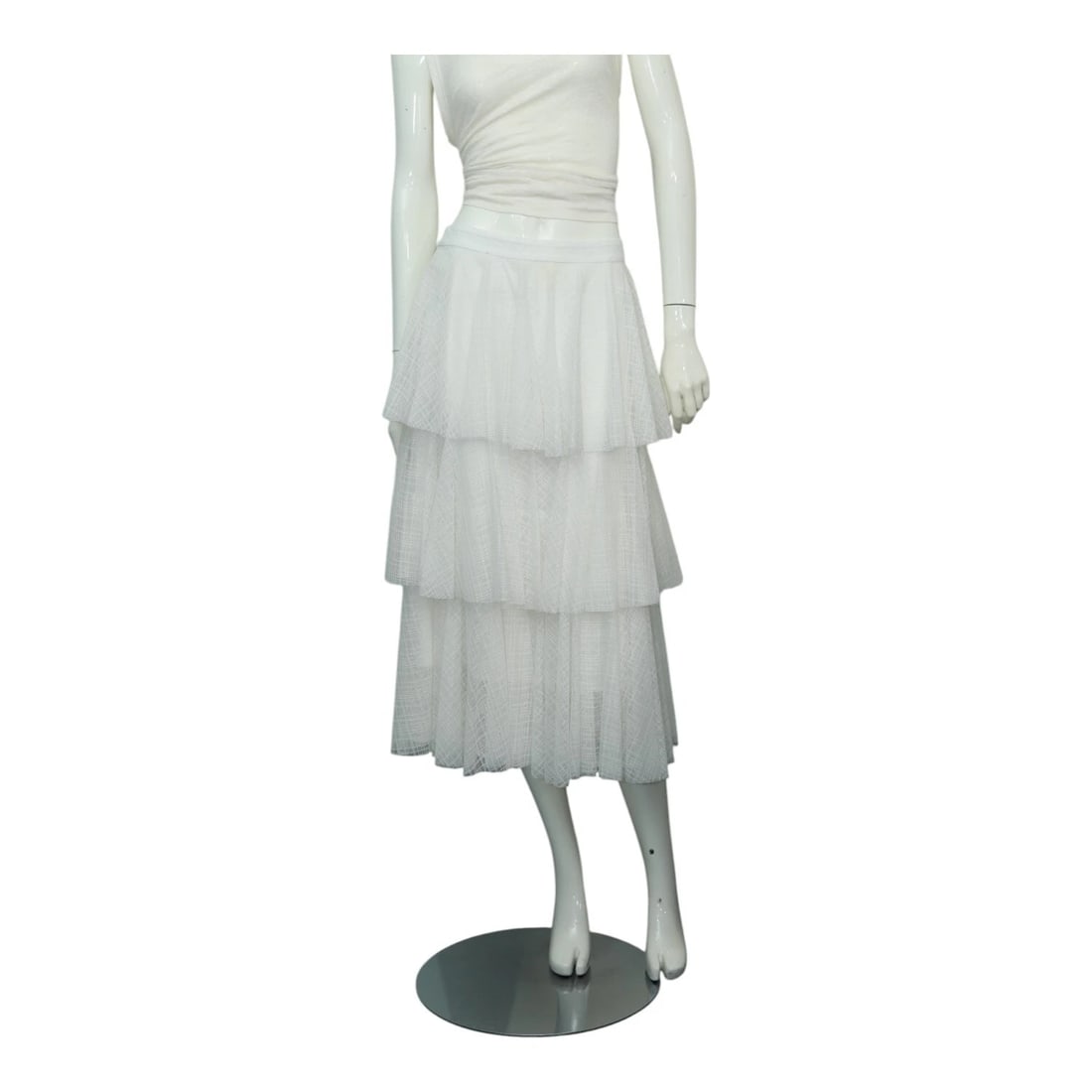 Zac Posen White Check Pattern Cotton Blend Layered Calf Length Skirt Size 6: Title:Zac Posen White Check Pattern Cotton Blend Layered Calf Length Skirt Size 6 Description:Zac Posen White Check Pattern Cotton Blend Layered Calf Length Skirt Size 6 Feminine and ultra impressive 