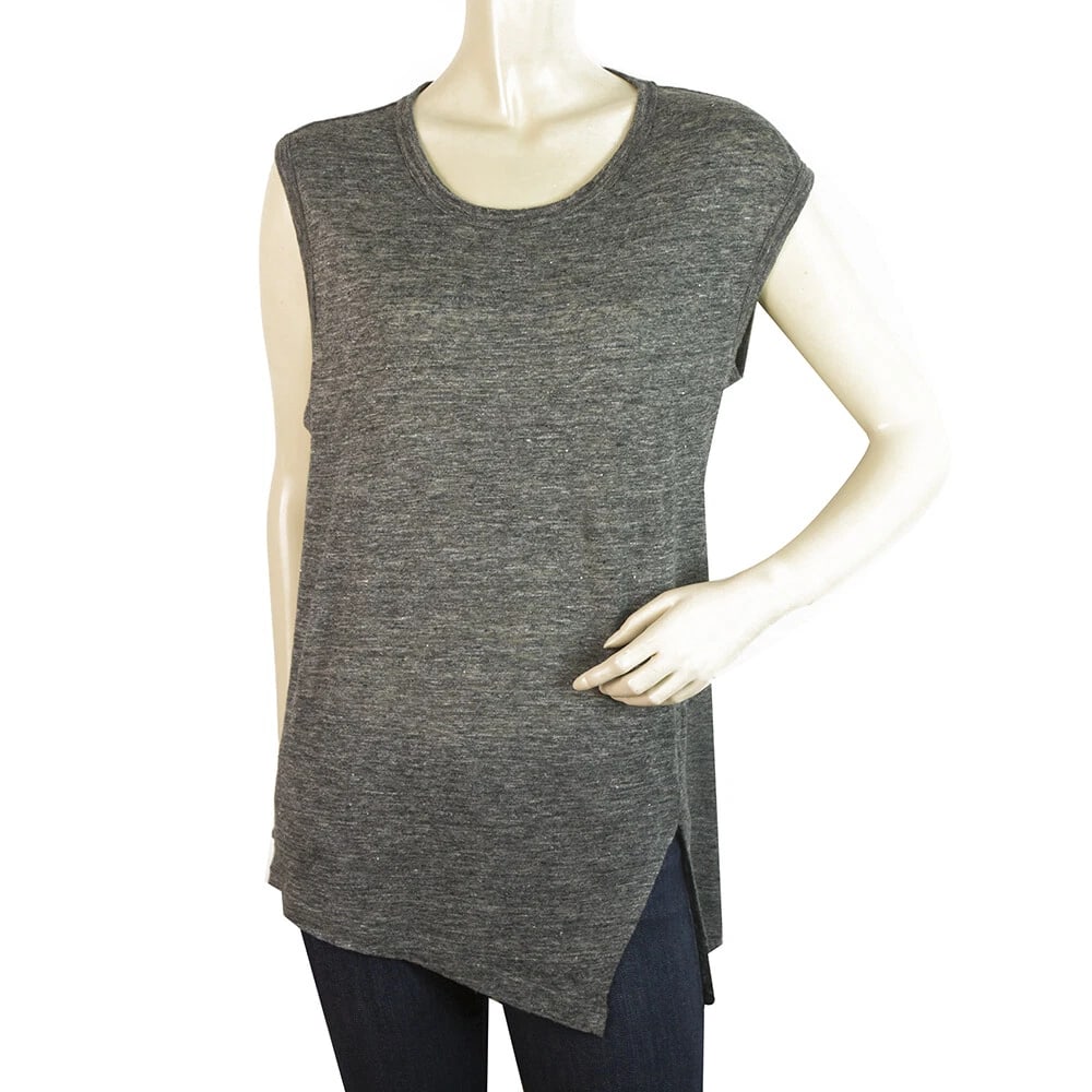 Isabel Marant Etoile Anthracite Gray Linen Long Blouse Top with Slit size S (1 of 6)