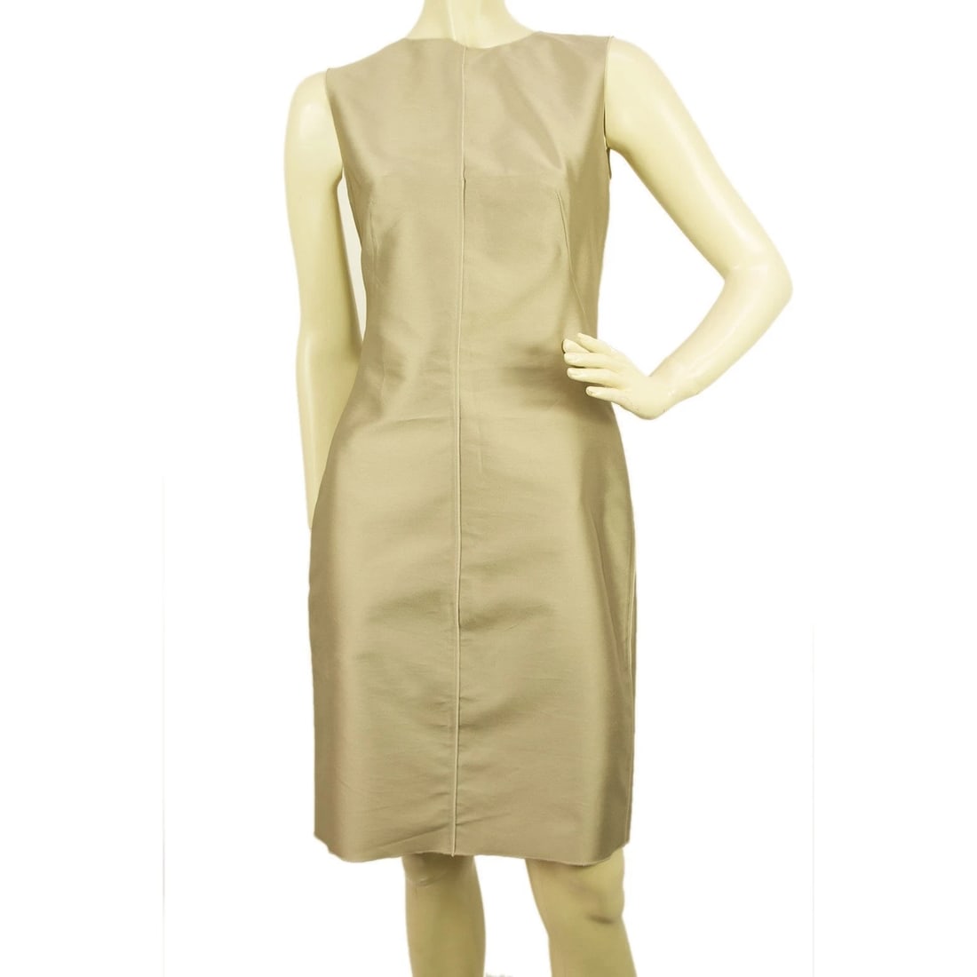 Dolce & Gabbana Metallic Beige Unhemmed Knee Length Sleeveless Tank Dress Sz 42: Title:Dolce & Gabbana Metallic Beige Unhemmed Knee Length Sleeveless Tank Dress Sz 42 Description:Dolce & Gabbana Metallic Beige Unhemmed Knee Length Sleeveless Tank Dress Sz 42 Carve an