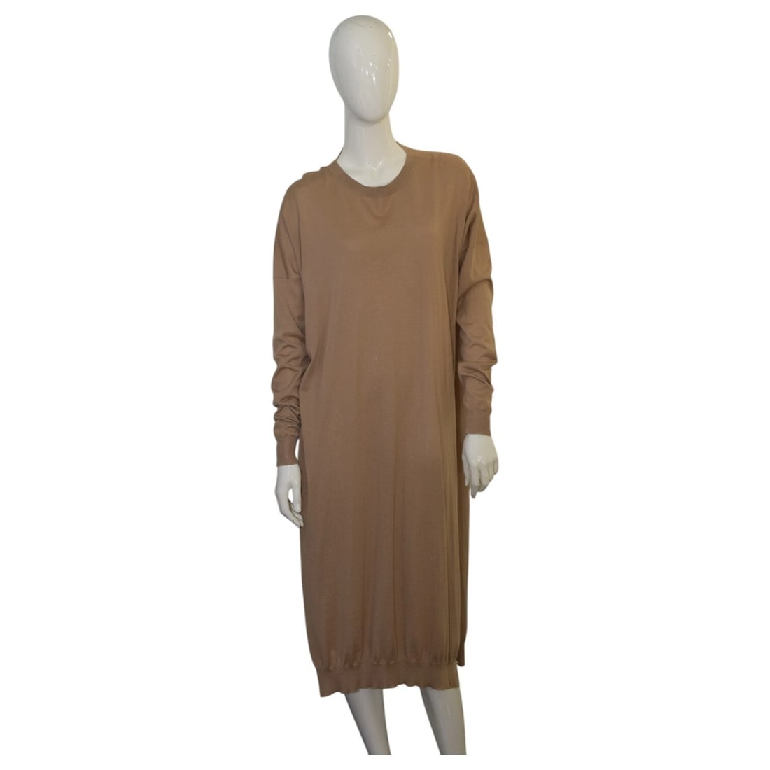 Stella McCartney Brown Cashmere Silk Blend Knit Sweater Long Sleeve Dress sz 40 (1 of 9)