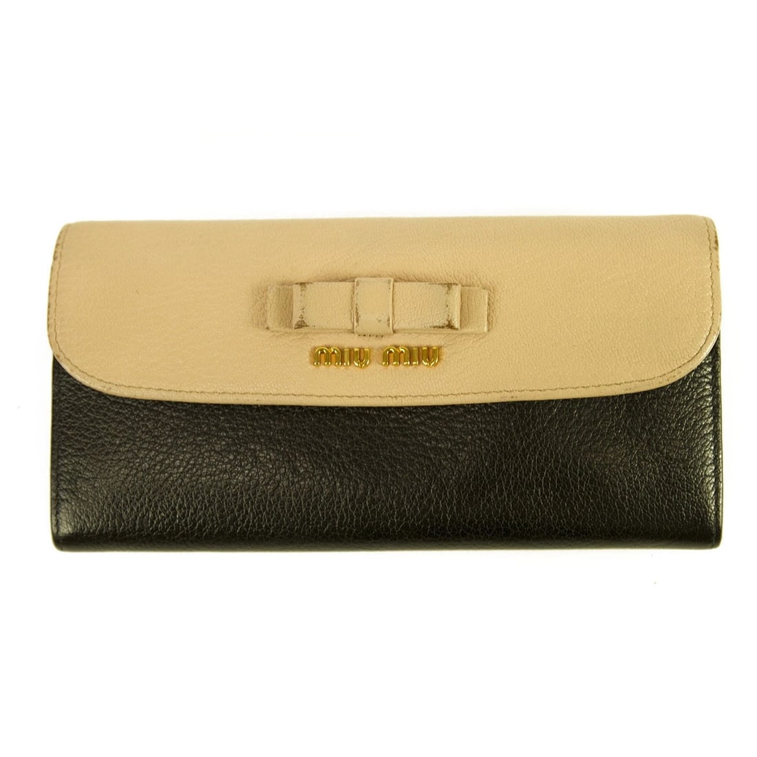 Miu Miu Beige and Black Leather Wallet Gold hardware Bow Long Envelope: Title:Miu Miu Beige and Black Leather Wallet Gold hardware Bow Long Envelope Description:Miu Miu Beige and Black Leather Wallet Gold hardware Bow Long Envelope Miu Miu Beige and Black Leather Wallet