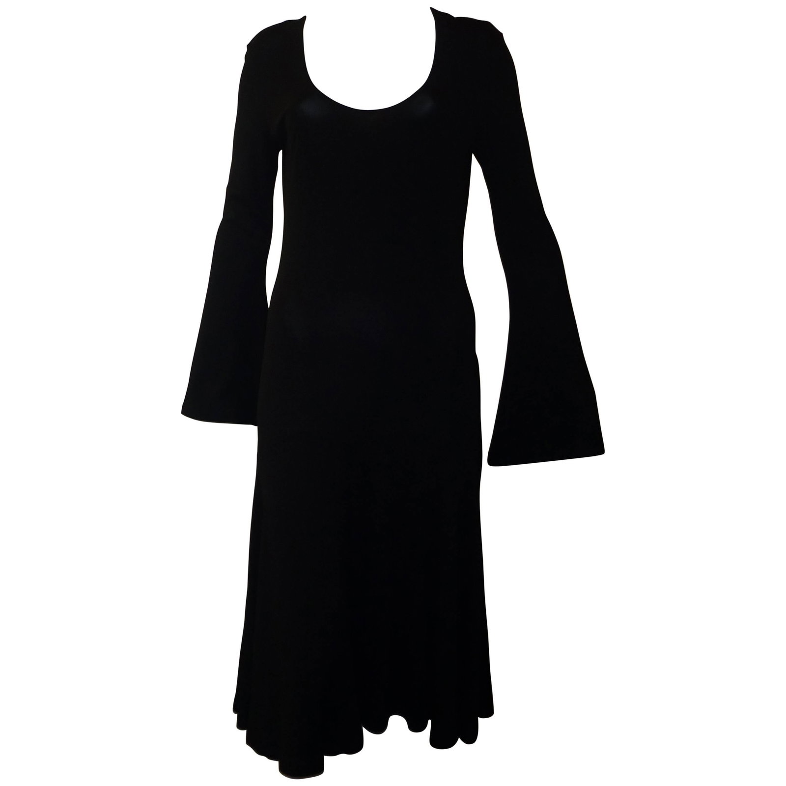 Michael Kors Contemporary Women's Black Rayon Dress with Angel Sleeves: Title:Michael Kors Contemporary Women's Black Rayon Dress with Angel Sleeves Description:Low neckline angel sleeves and a gaudet skirt make this a very wearable and attractive dress. The material is r