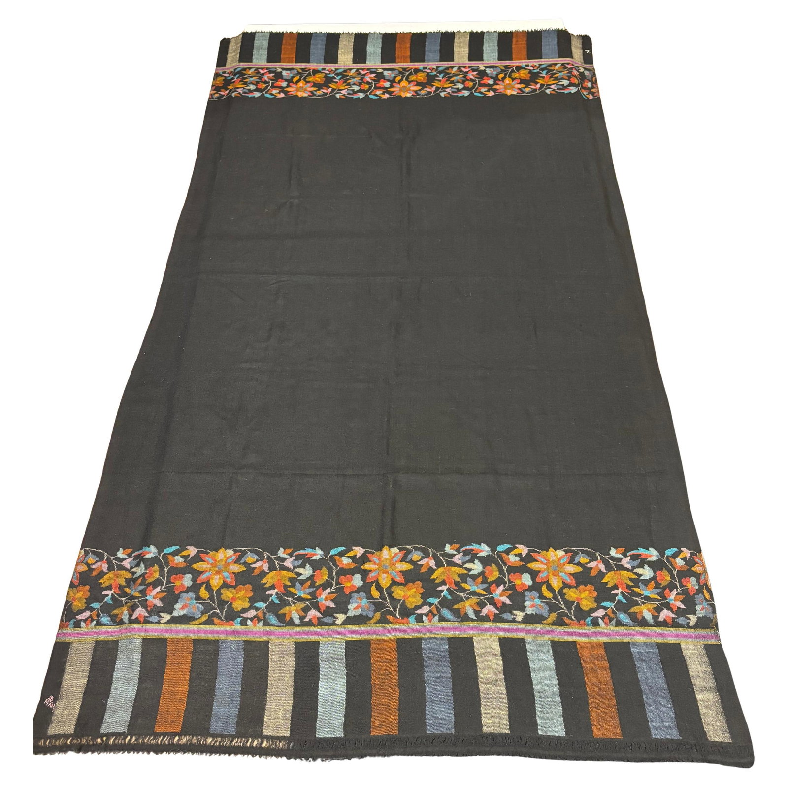 Kashmiri Signed Hand Woven Large Cashmere Shawl for Women, 80" x 43": Title:Kashmiri Signed Hand Woven Large Cashmere Shawl for Women, 80" x 43" Description:This a very high quality 100% cashmere shawl made in Kashmir India. The shawl is not machine made but loomed and 