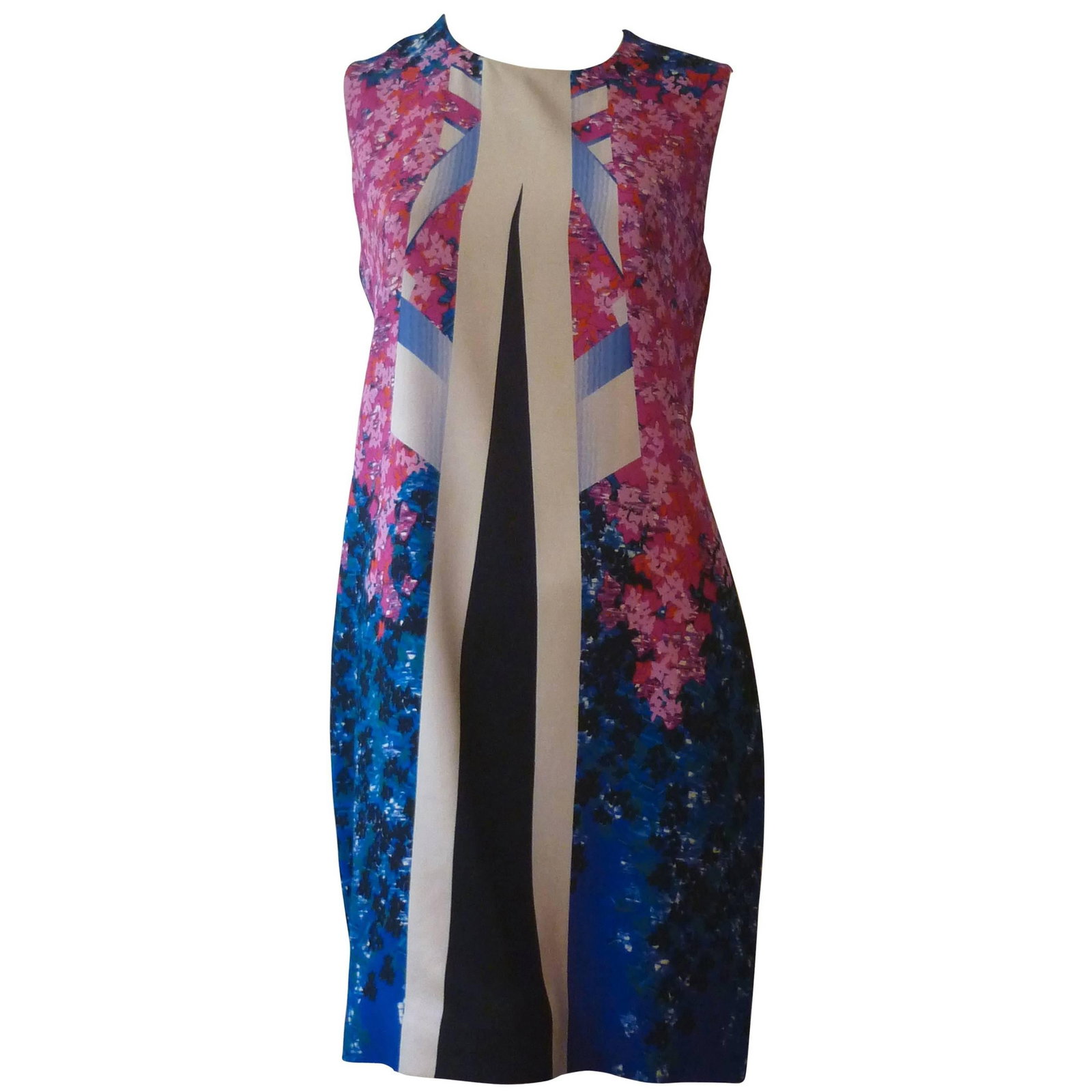 Peter Pilotto Women's 2014 A-Line Floral Print Dress in Soft Pink: Title:Peter Pilotto Women's 2014 A-Line Floral Print Dress in Soft Pink Description:A combination of soft pink and blue florals with bold shapes (art deco style). dress features a round neck; A-line s