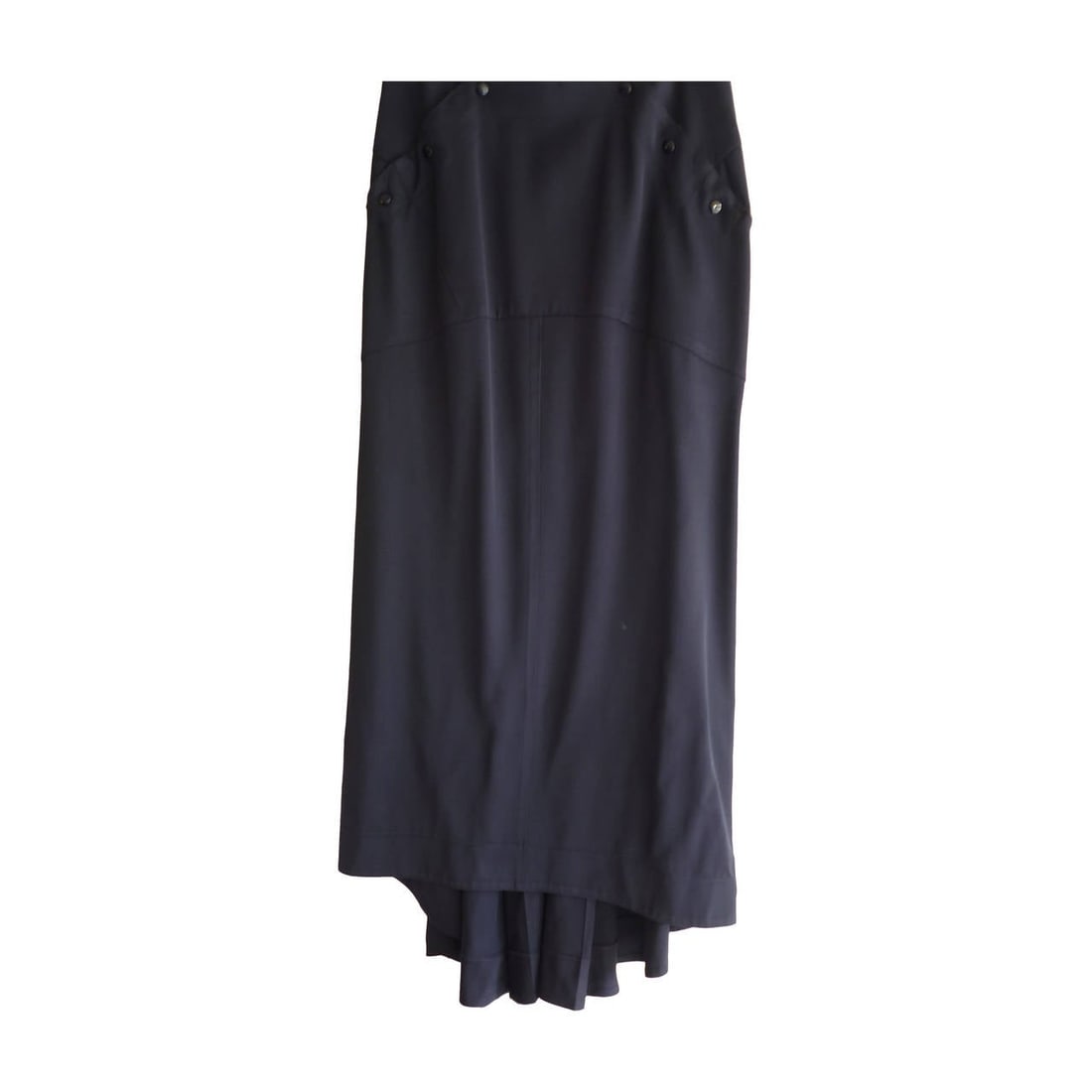 1980s Claude Montana Navy Blue Wool Bustle Skirt (40 ITL) (1 of 18)