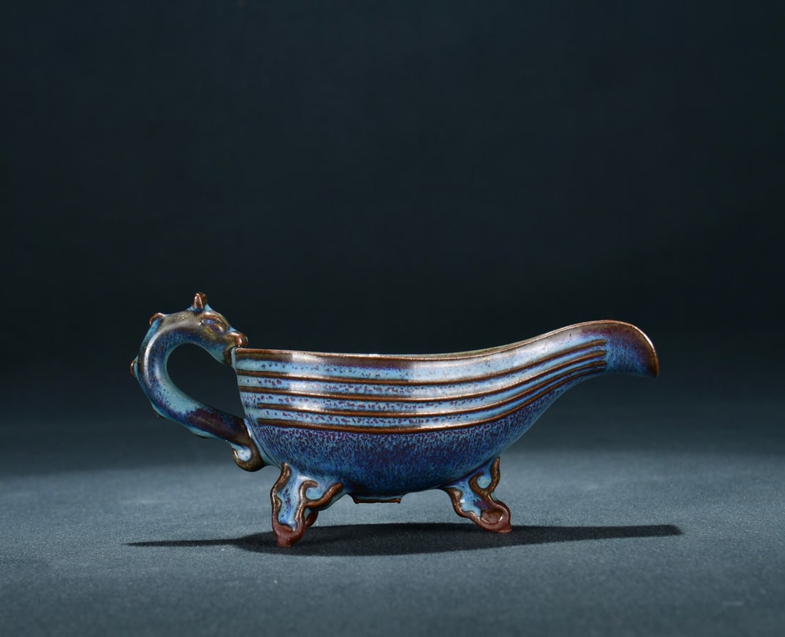 Old Variable Glaze Jun Kiln Porcelain Wine Cup (1 of 9)