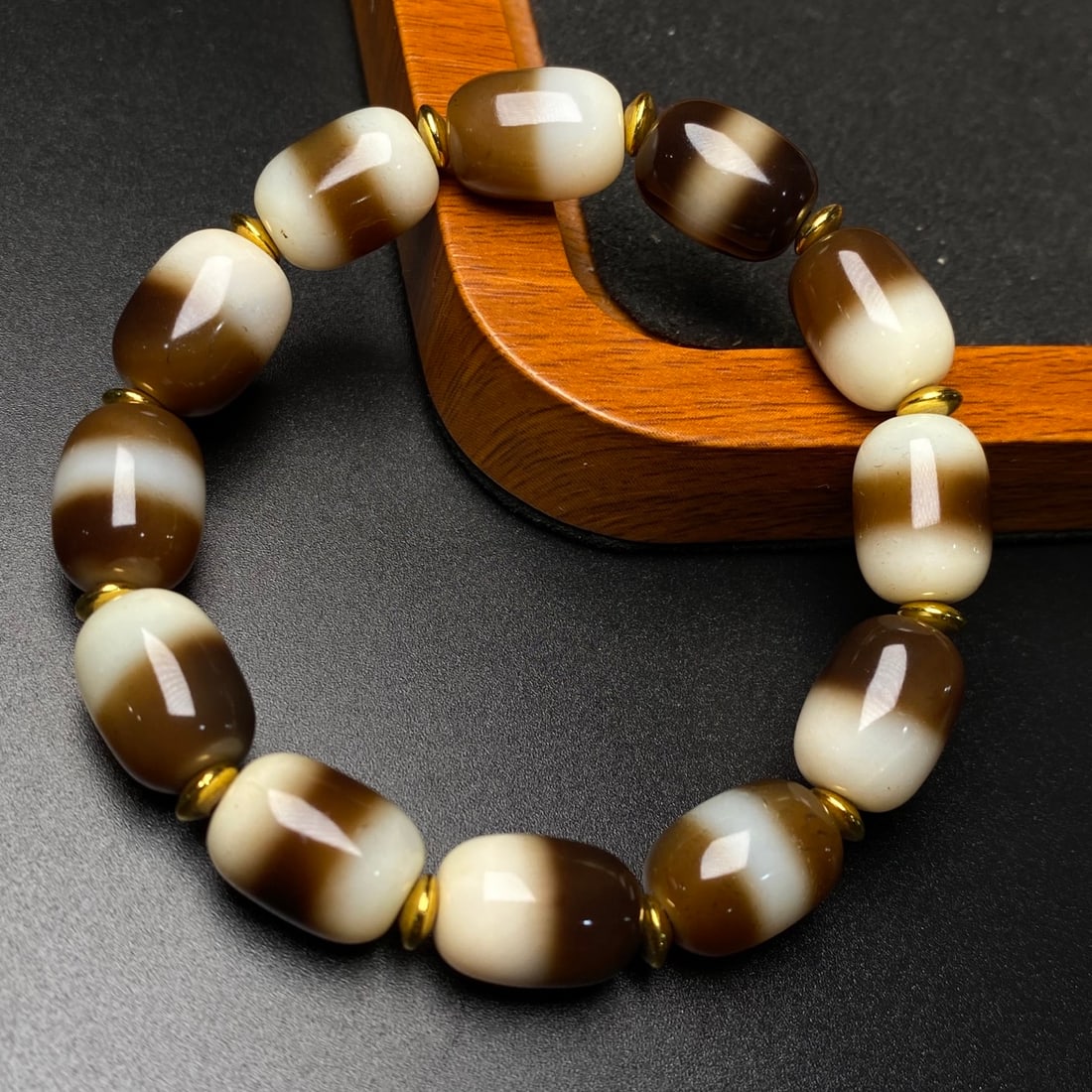 Old Tibetan DZI Agate Bracelet - 4