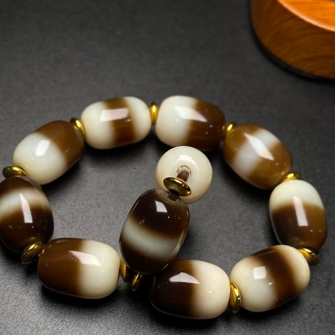 Old Tibetan DZI Agate Bracelet - 8