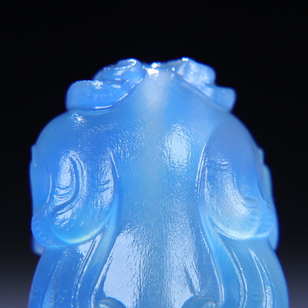 Natural Aquamarine Bear Eats Fish Pendant - 9