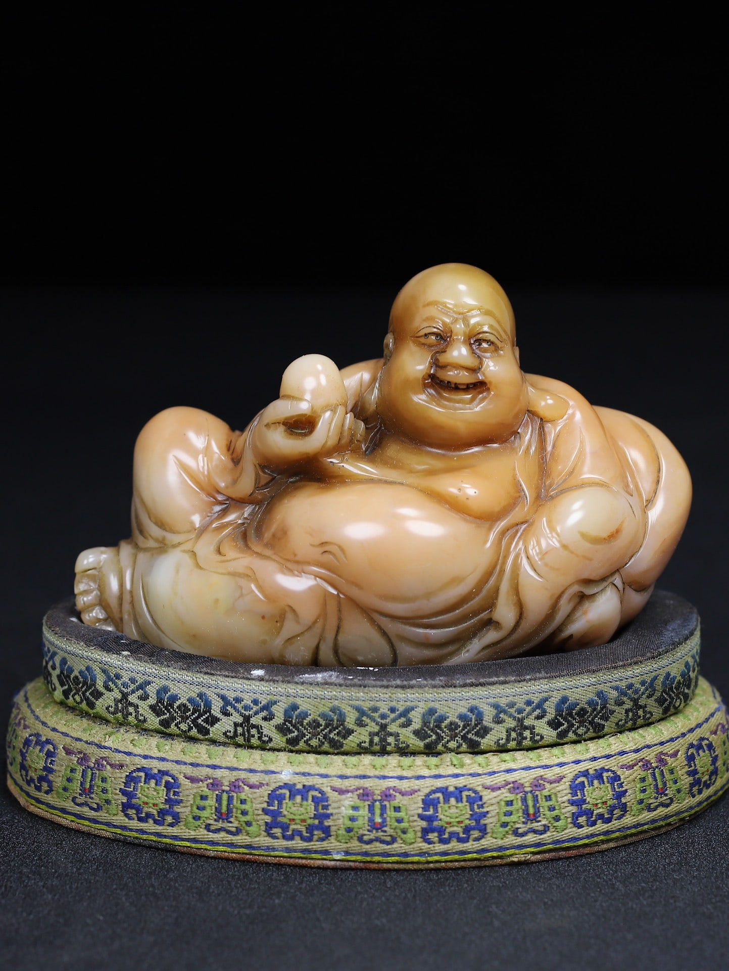Vintage Shoushan Soapstone Hand-Carved Statue Laughing Buddha (1 of 9)