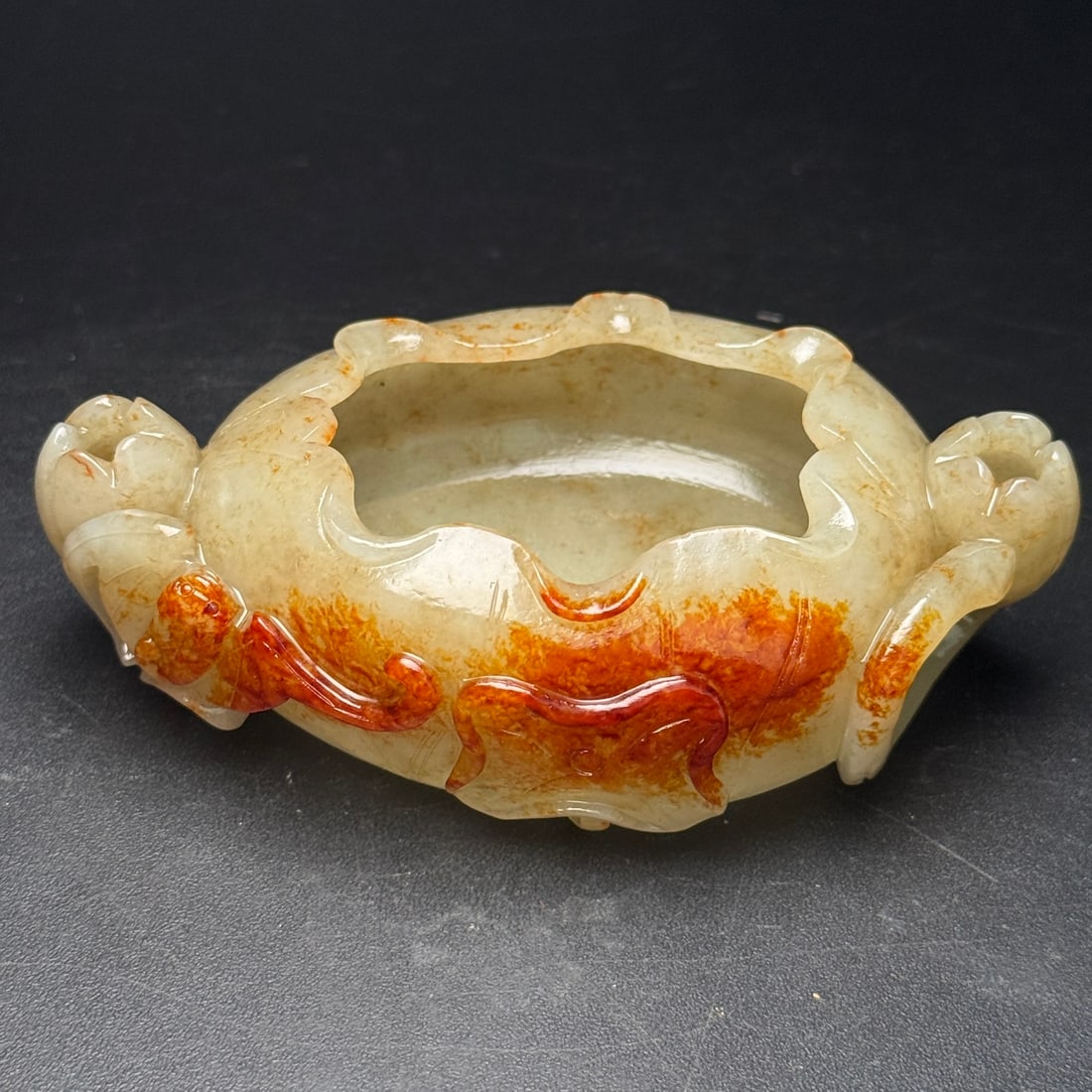 Vintage Hetian Jade Lotus Leaf Brush Washer (1 of 9)