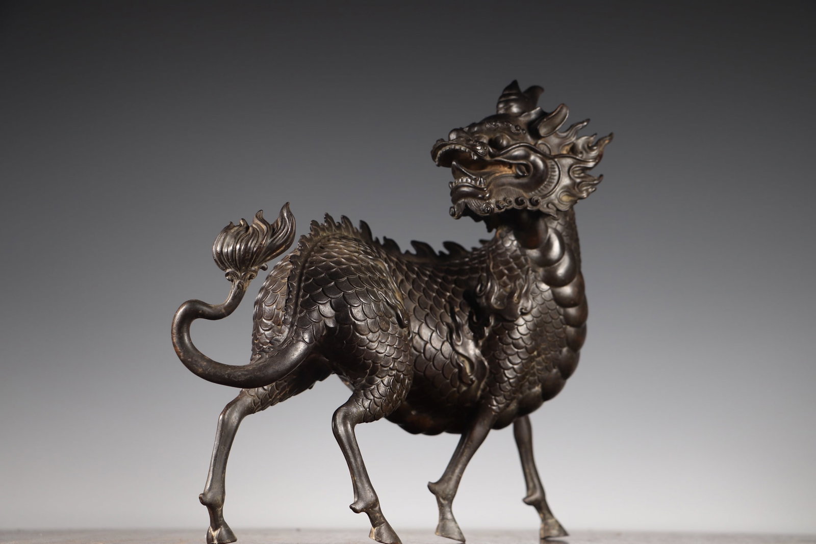 Old Bronze Kylin Statue - 2
