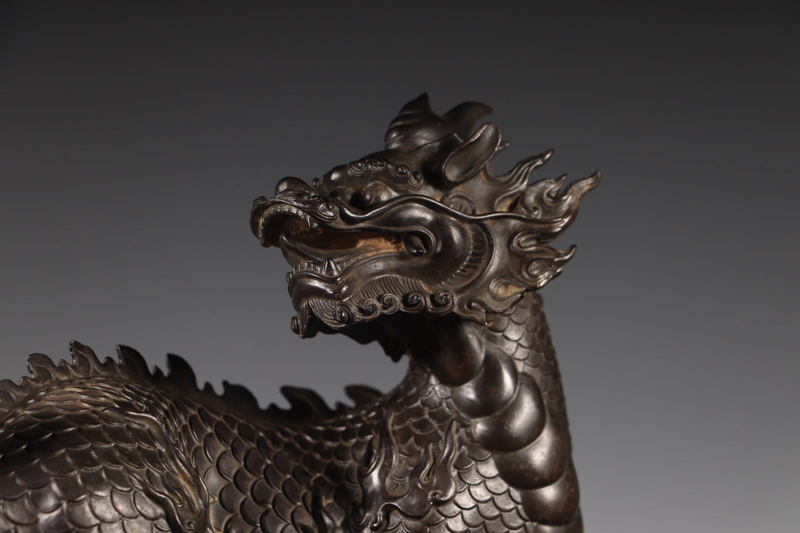 Old Bronze Kylin Statue - 4
