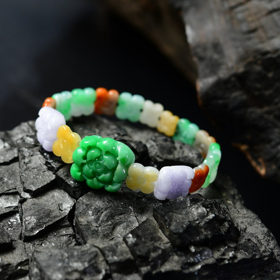 Multicolor Natural Jadeite Bracelet with Certificate (1 of 6)