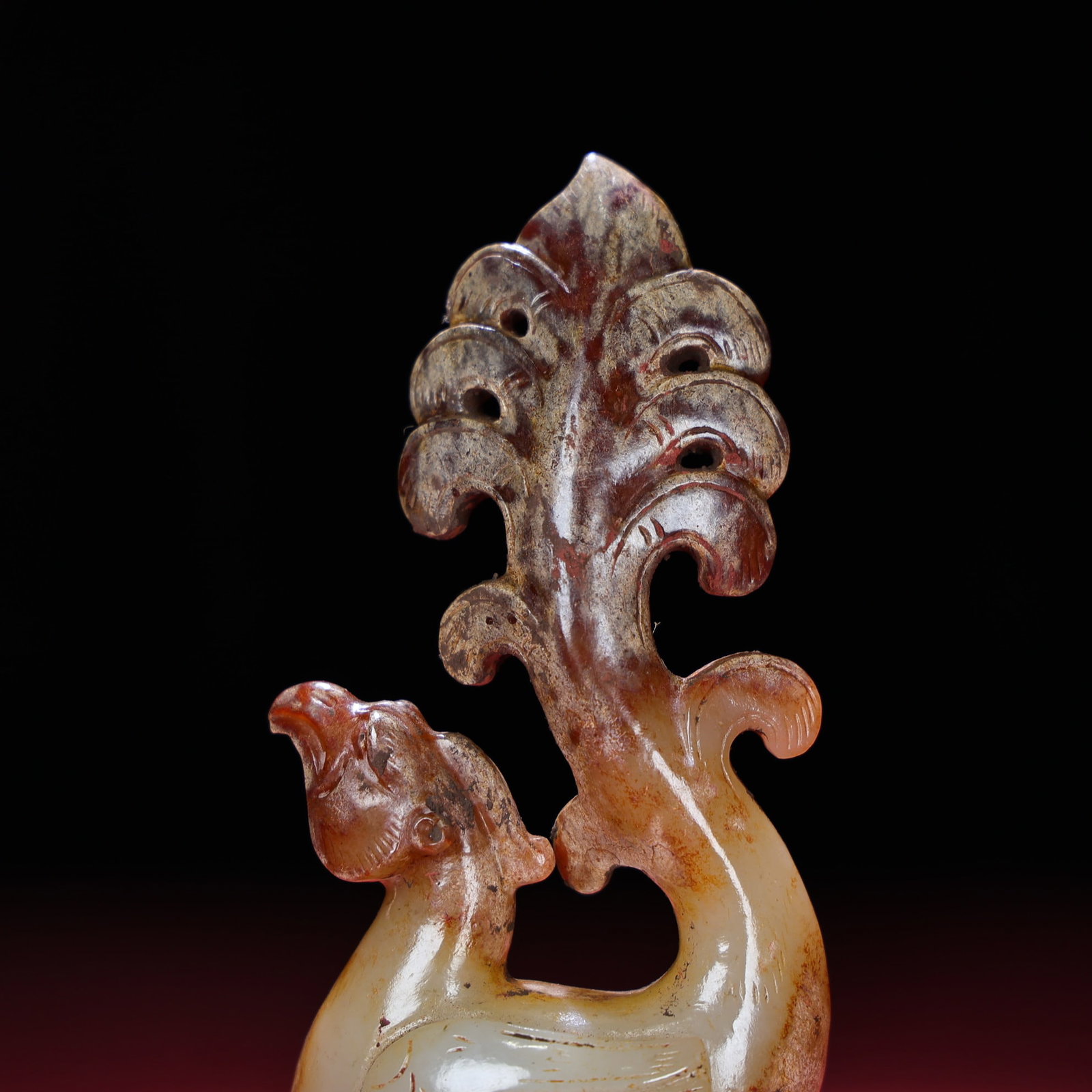 Old Hetian Jade Pendant - Phoenix Bird - 6