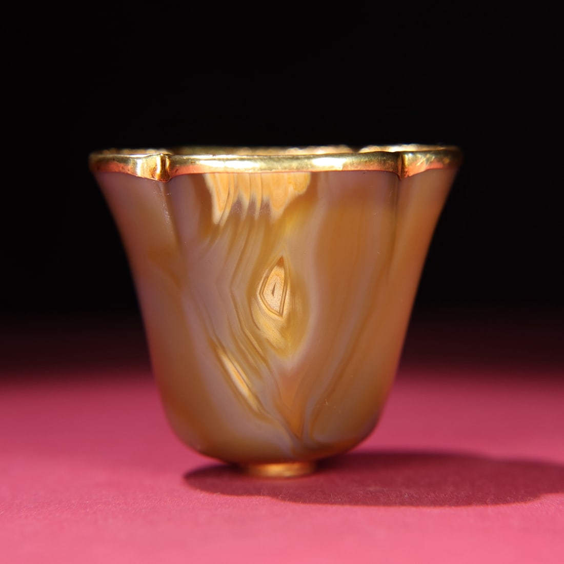 Old Inlay Gold Edge Agate Cup - 6