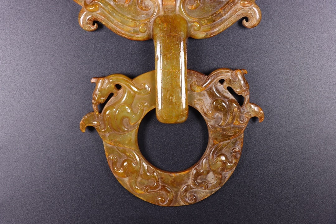 A Pair Hetian Jade Beast Door knocker - 8