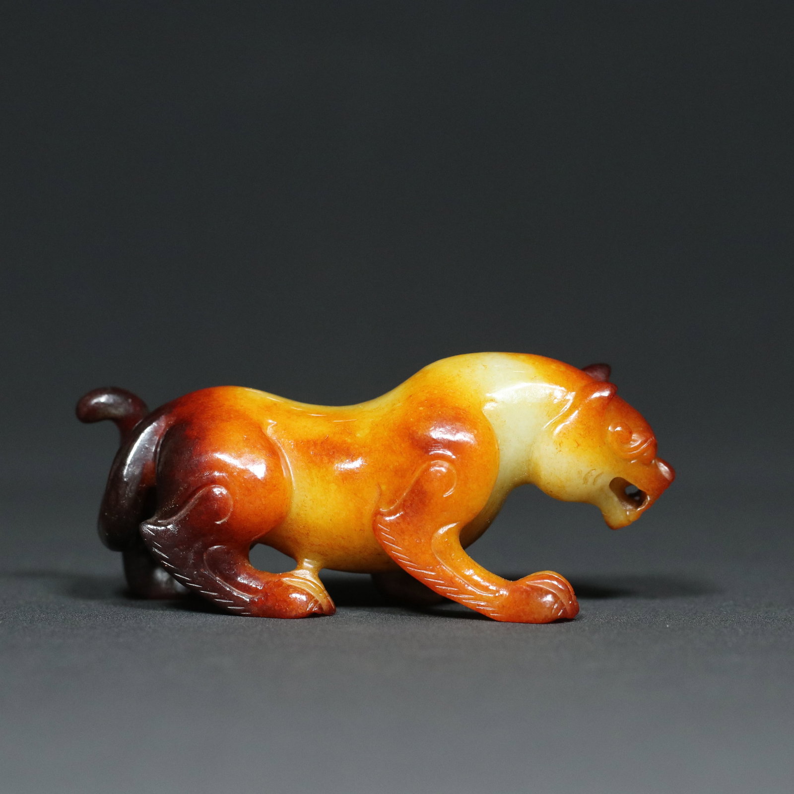 Vintage Hetian Jade Tiger Statue - 2