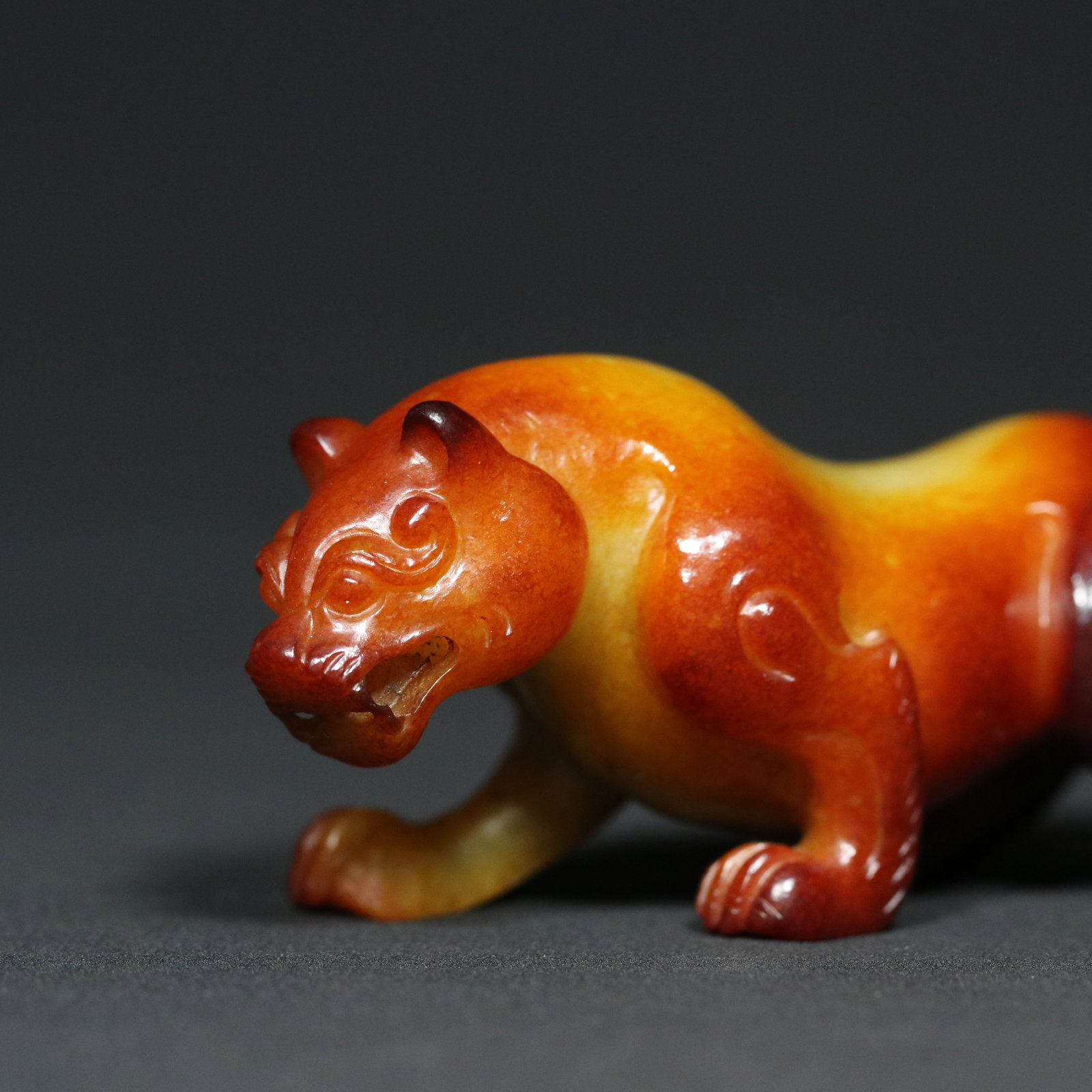 Vintage Hetian Jade Tiger Statue - 5