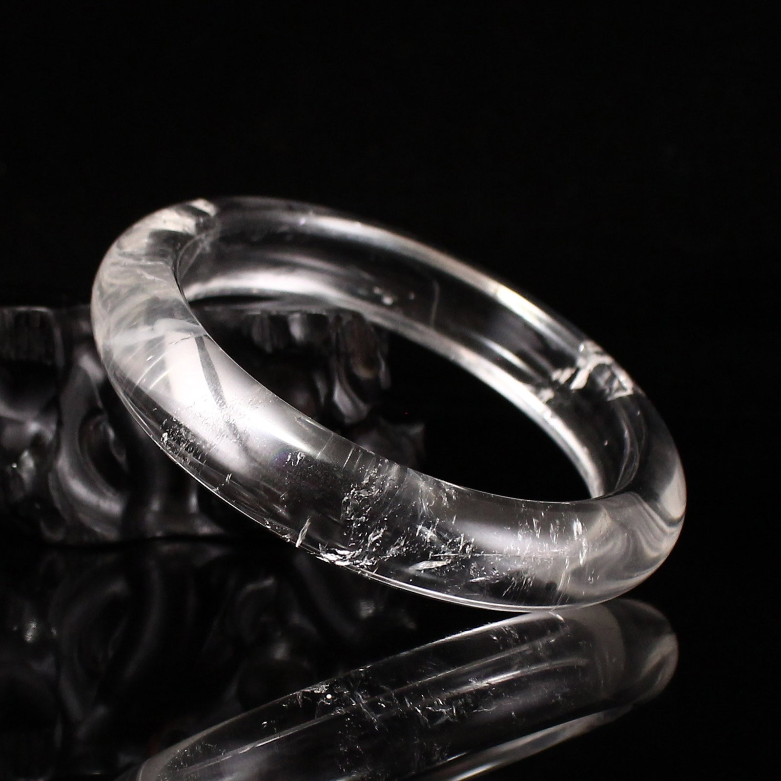Inside Diameter 59mm White Crystal Bracelet Bangle - 2