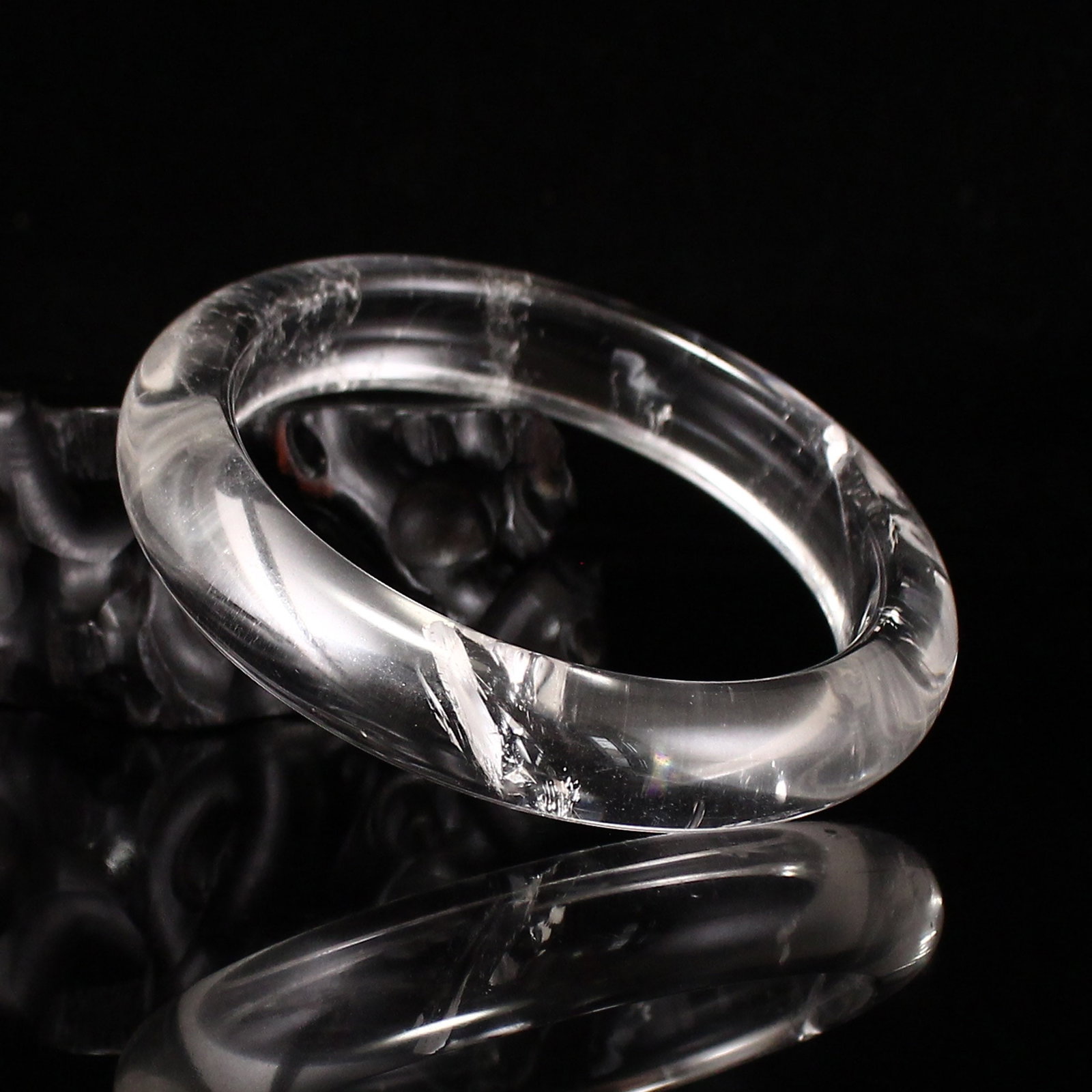 Inside Diameter 59mm White Crystal Bracelet Bangle - 3