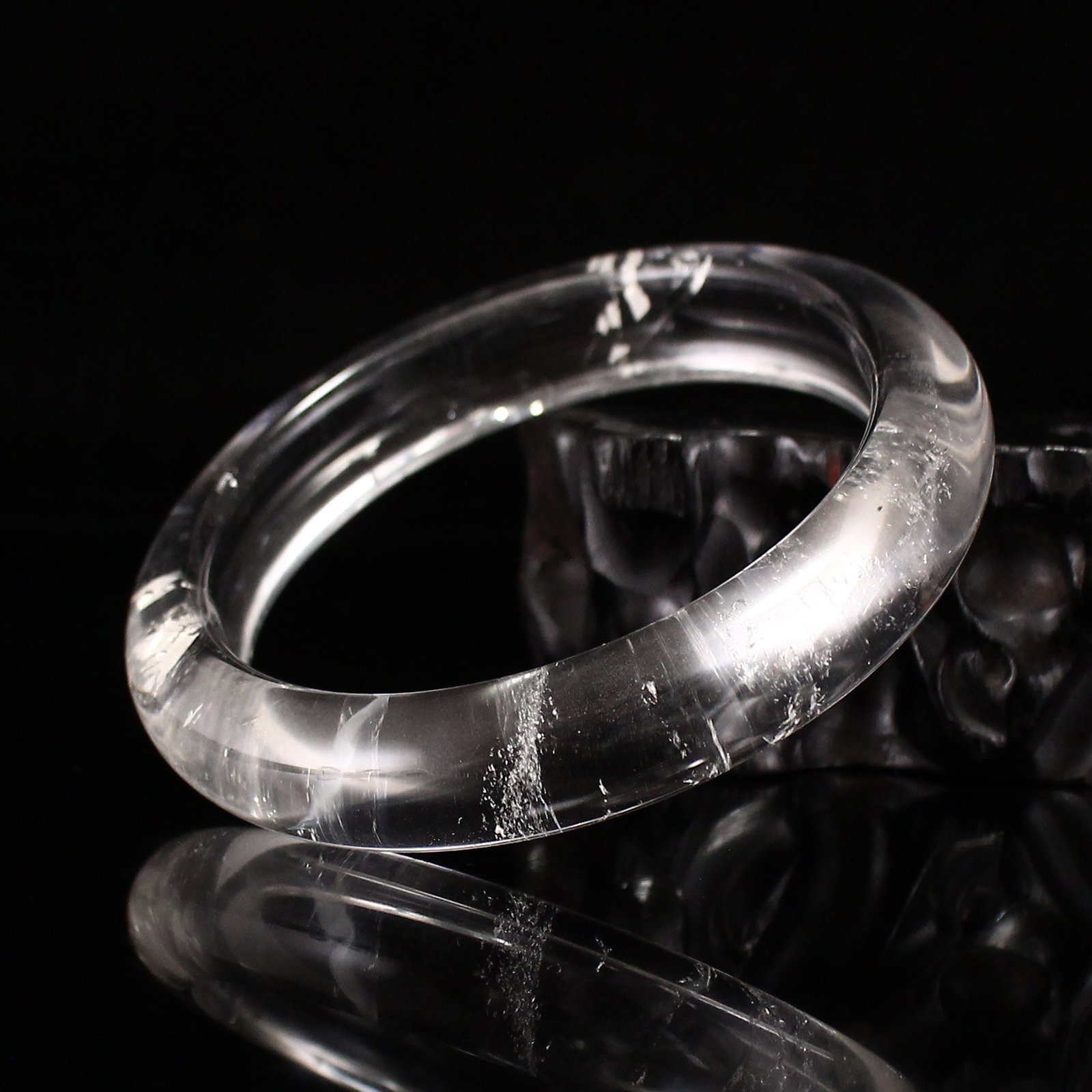Inside Diameter 59mm White Crystal Bracelet Bangle - 4