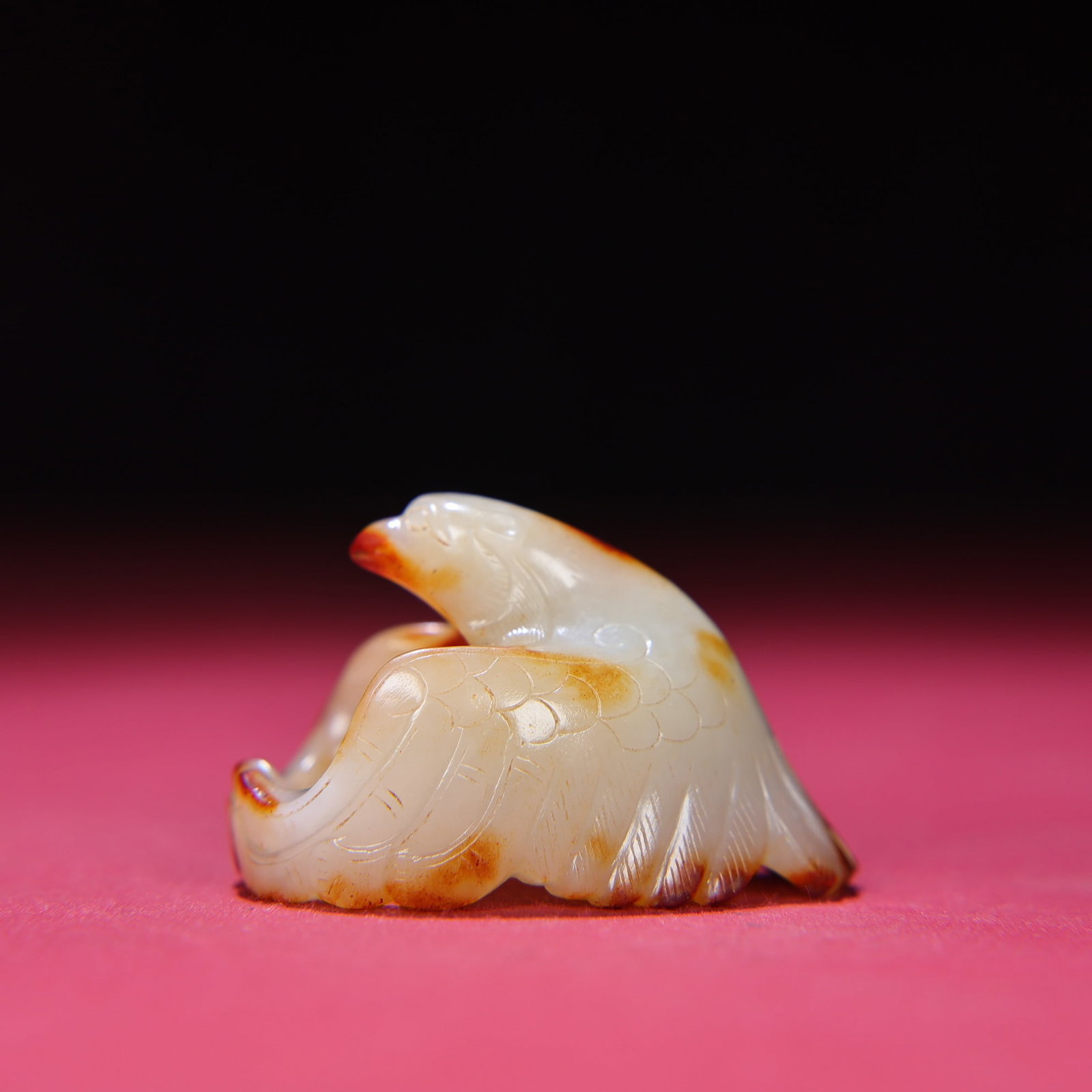Inside Diameter 24mm Hetian Jade Bird Thumb Ring - 3