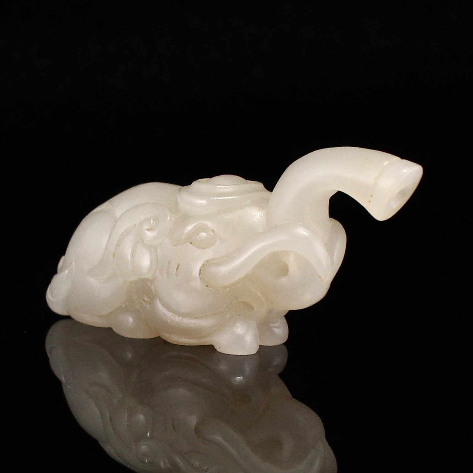 Old Hetian Jade Pendant - Elephant - 2