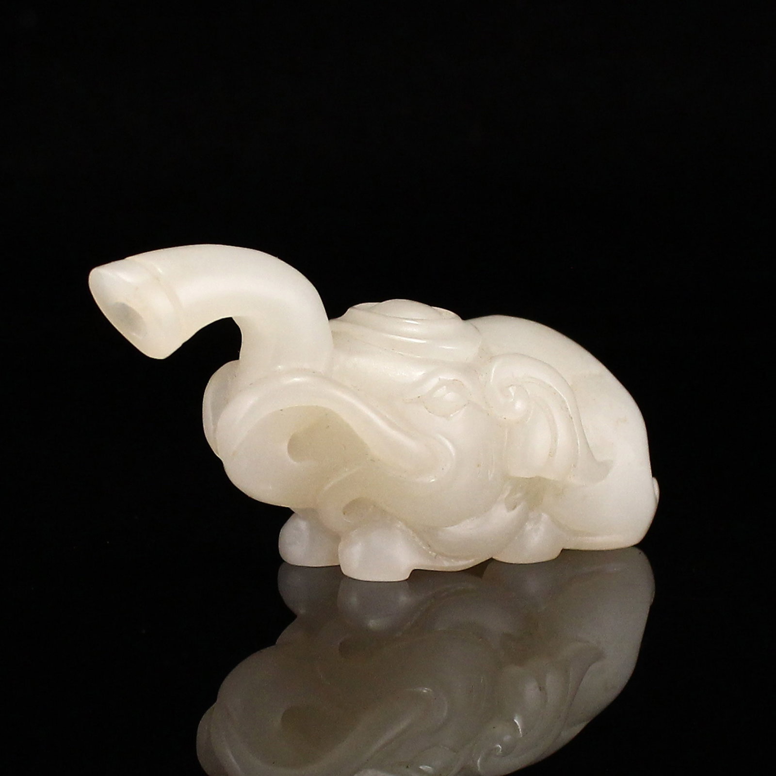 Old Hetian Jade Pendant - Elephant - 3