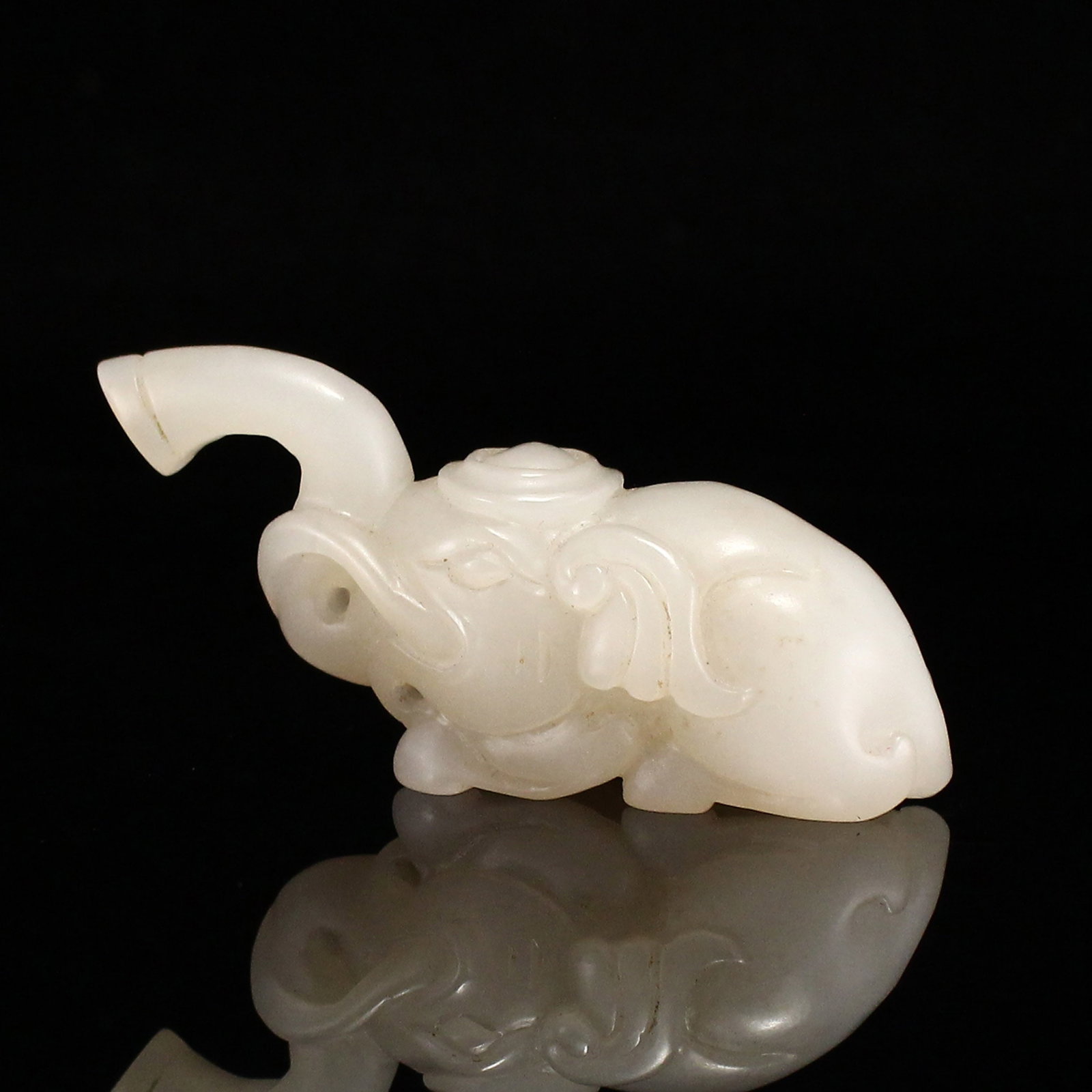 Old Hetian Jade Pendant - Elephant - 4