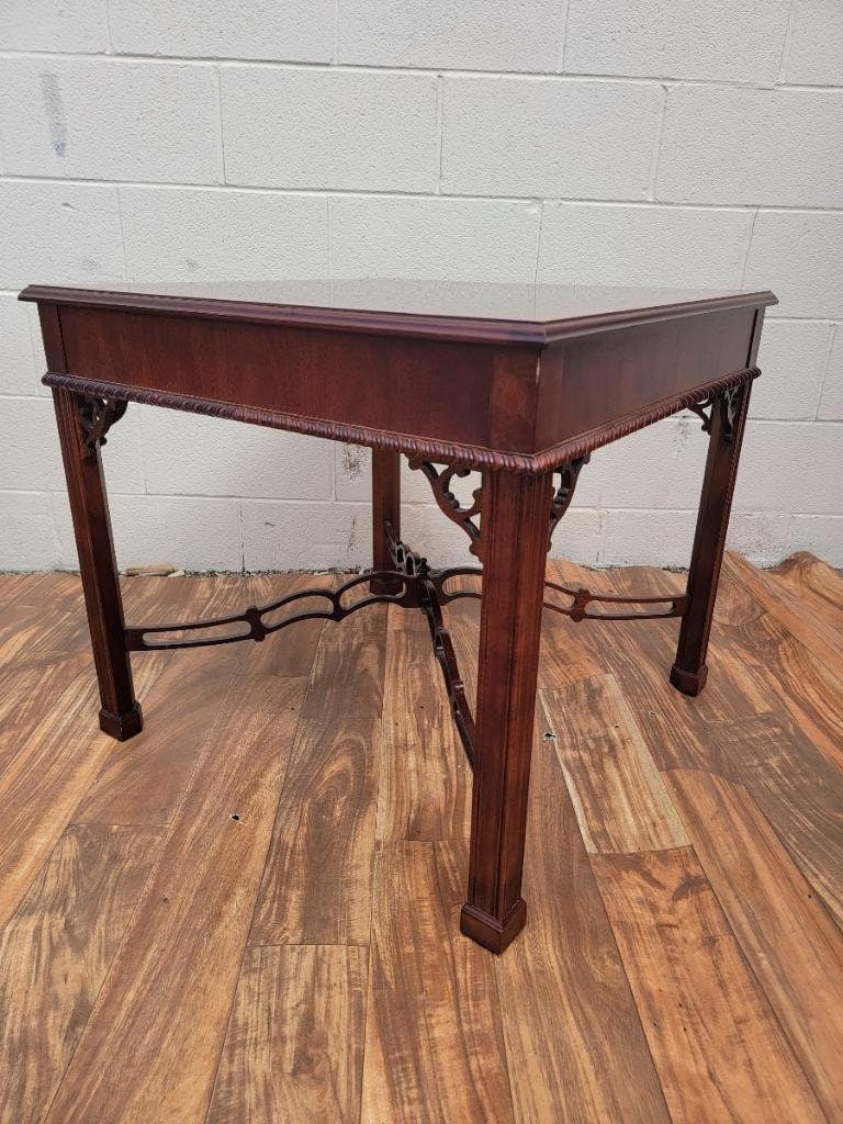 Vintage Chippendale Style Flame Mahogany Side Tables by Drexel Heritage - Set of 2 - 4